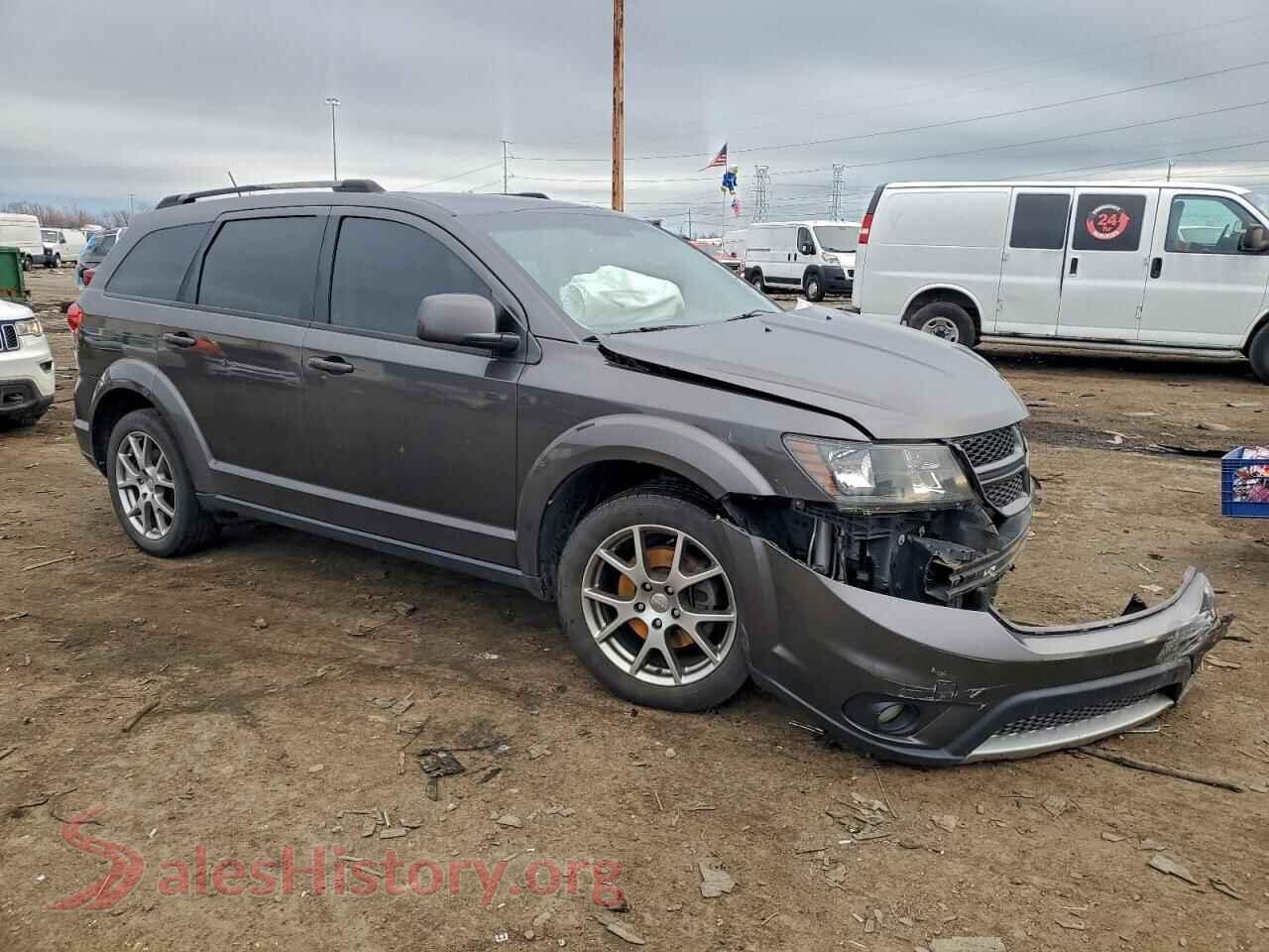 2017 DODGE JOURNEY VIN 3C4PDDEGXHT639100, rear 3/4 view