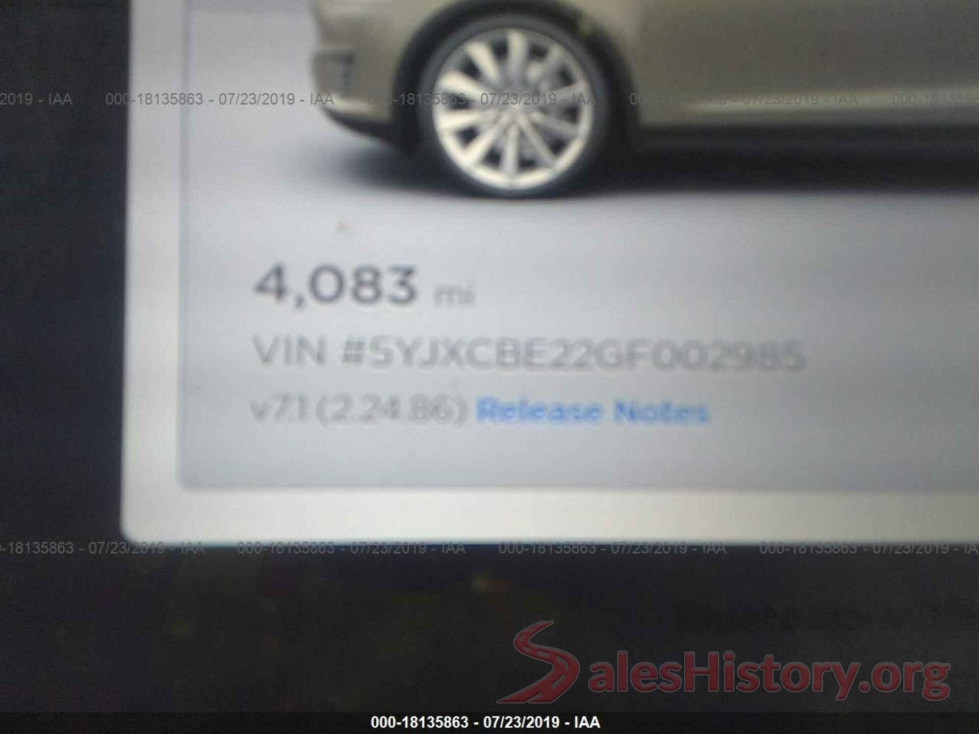 5YJXCBE22GF002985 2016 TESLA MODEL X