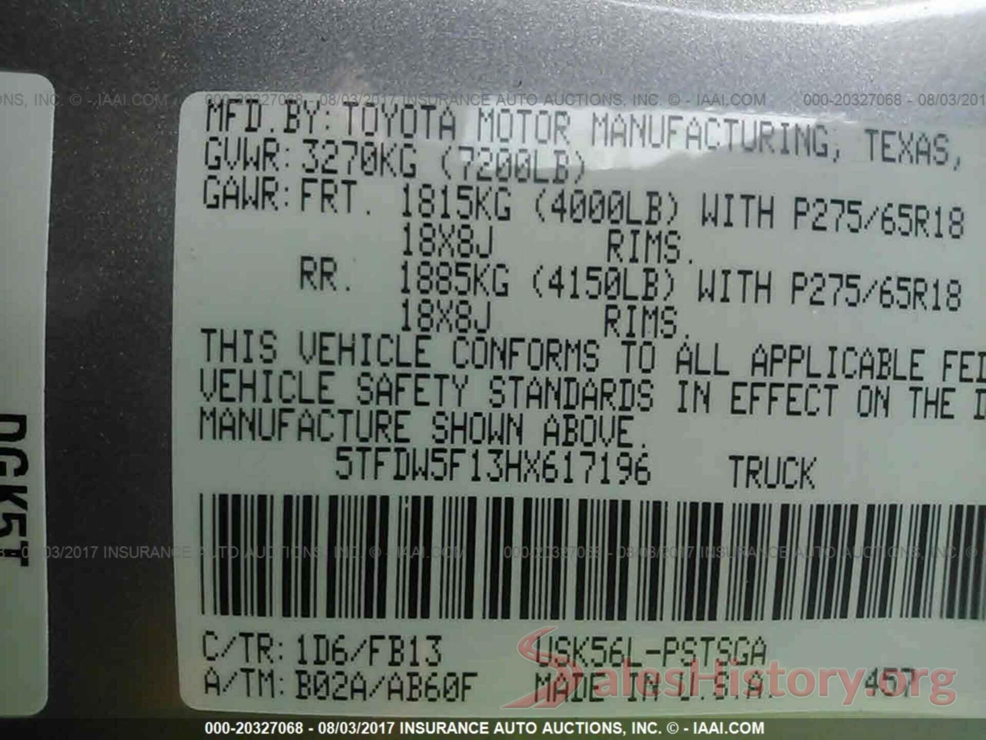 5TFDW5F13HX617196 2017 Toyota Tundra