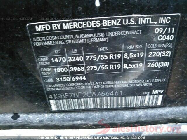 4JGBF7BE2CA766461 2012 Mercedes-benz Gl