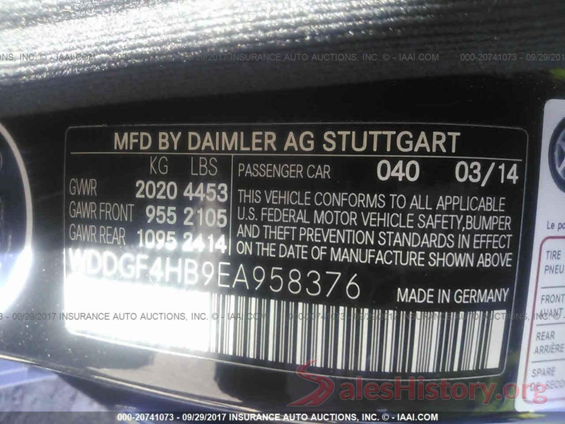 WDDGF4HB9EA958376 2014 Mercedes-benz C