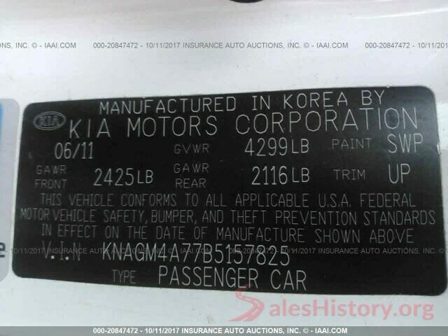 KNAGM4A77B5157825 2011 Kia Optima