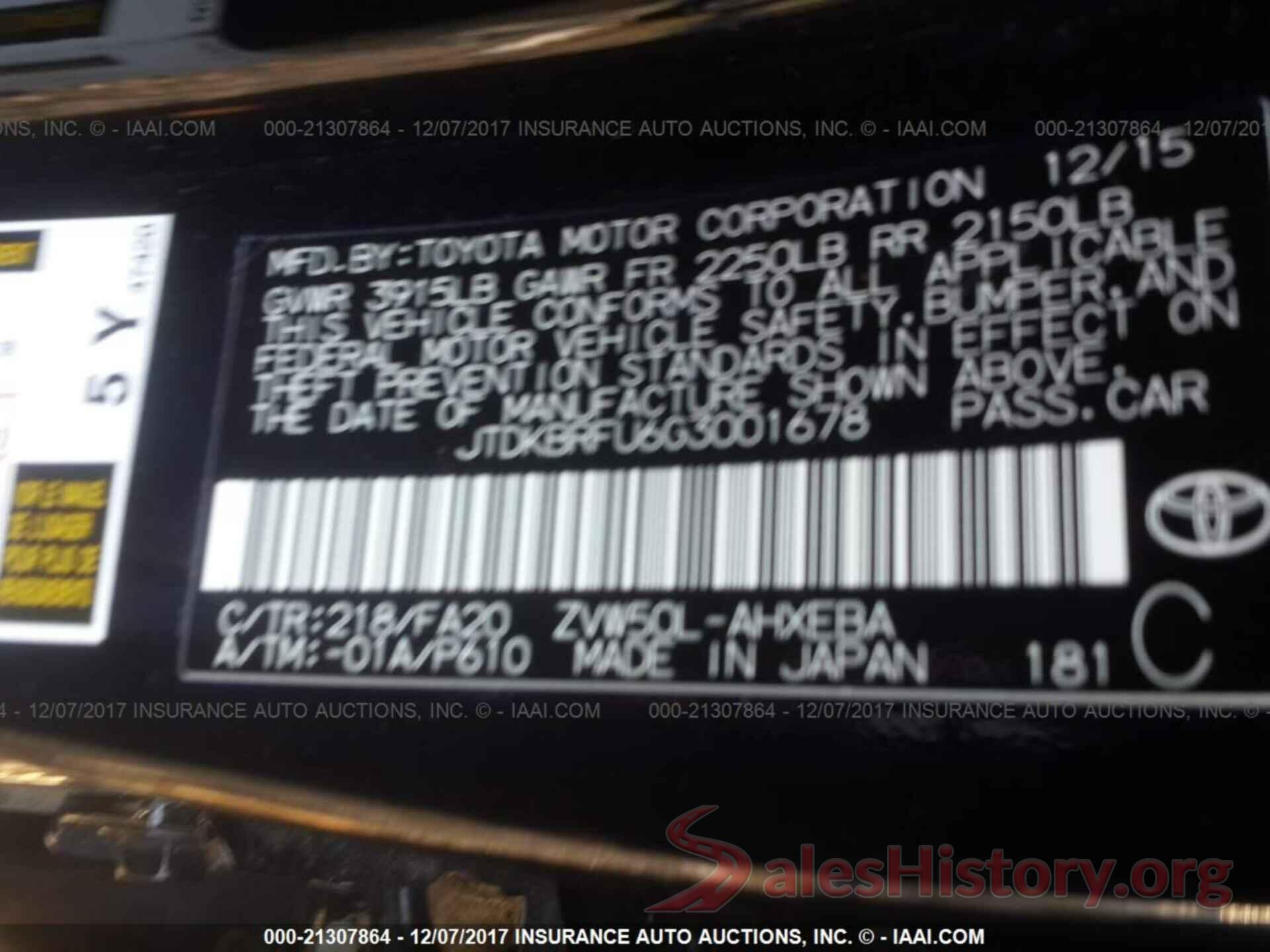 JTDKBRFU6G3001678 2016 Toyota Prius