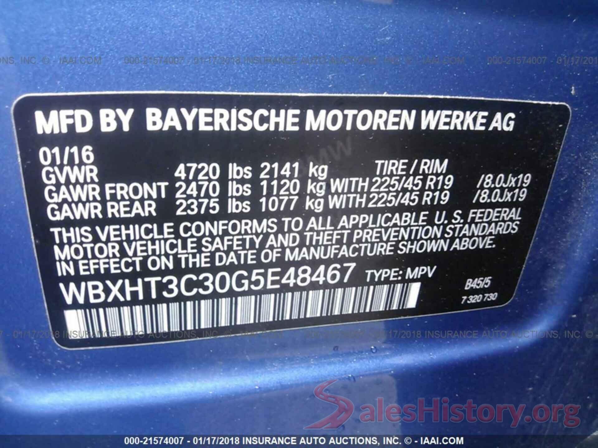 WBXHT3C30G5E48467 2016 Bmw X1