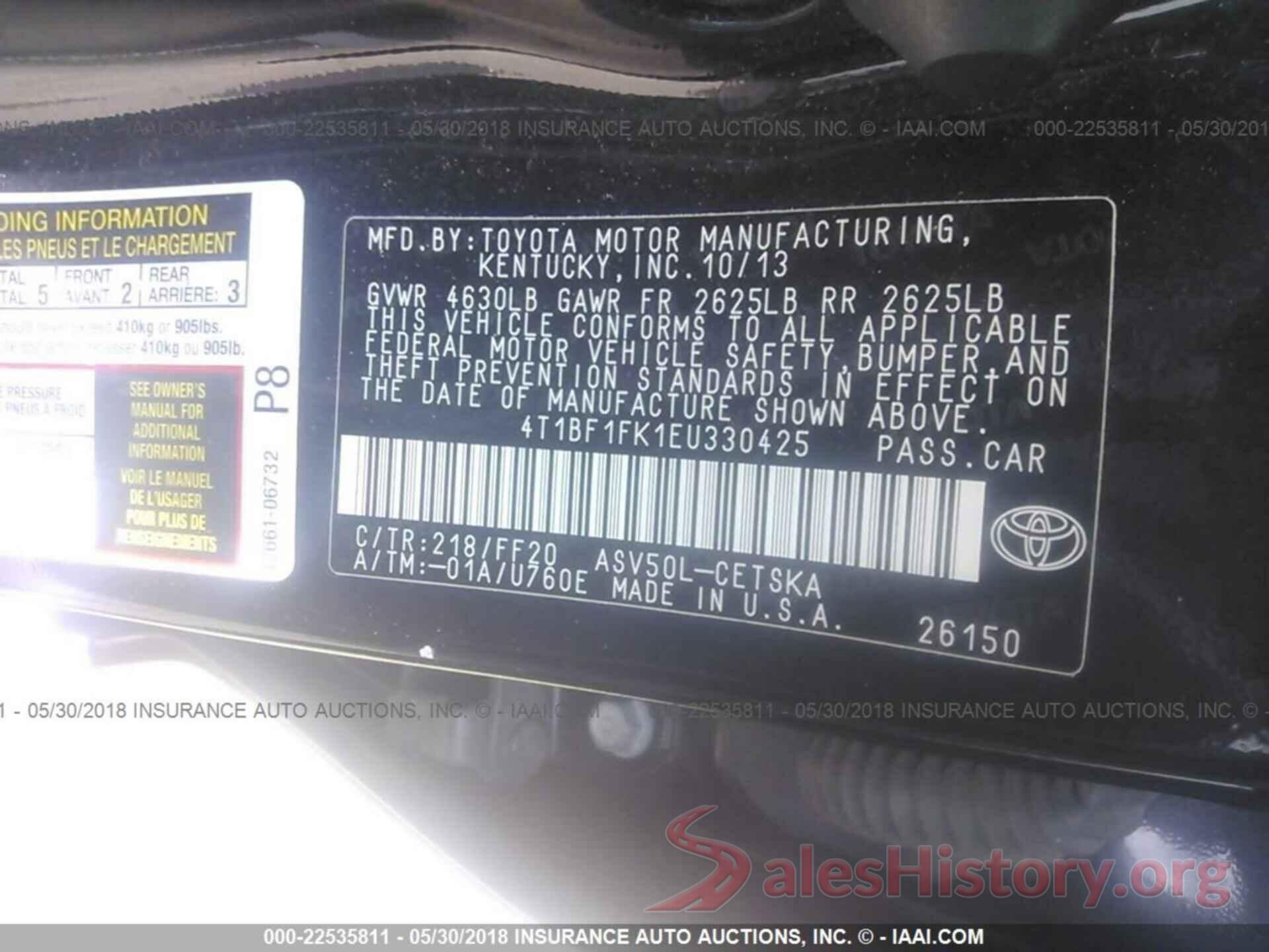 4T1BF1FK1EU330425 2014 Toyota Camry