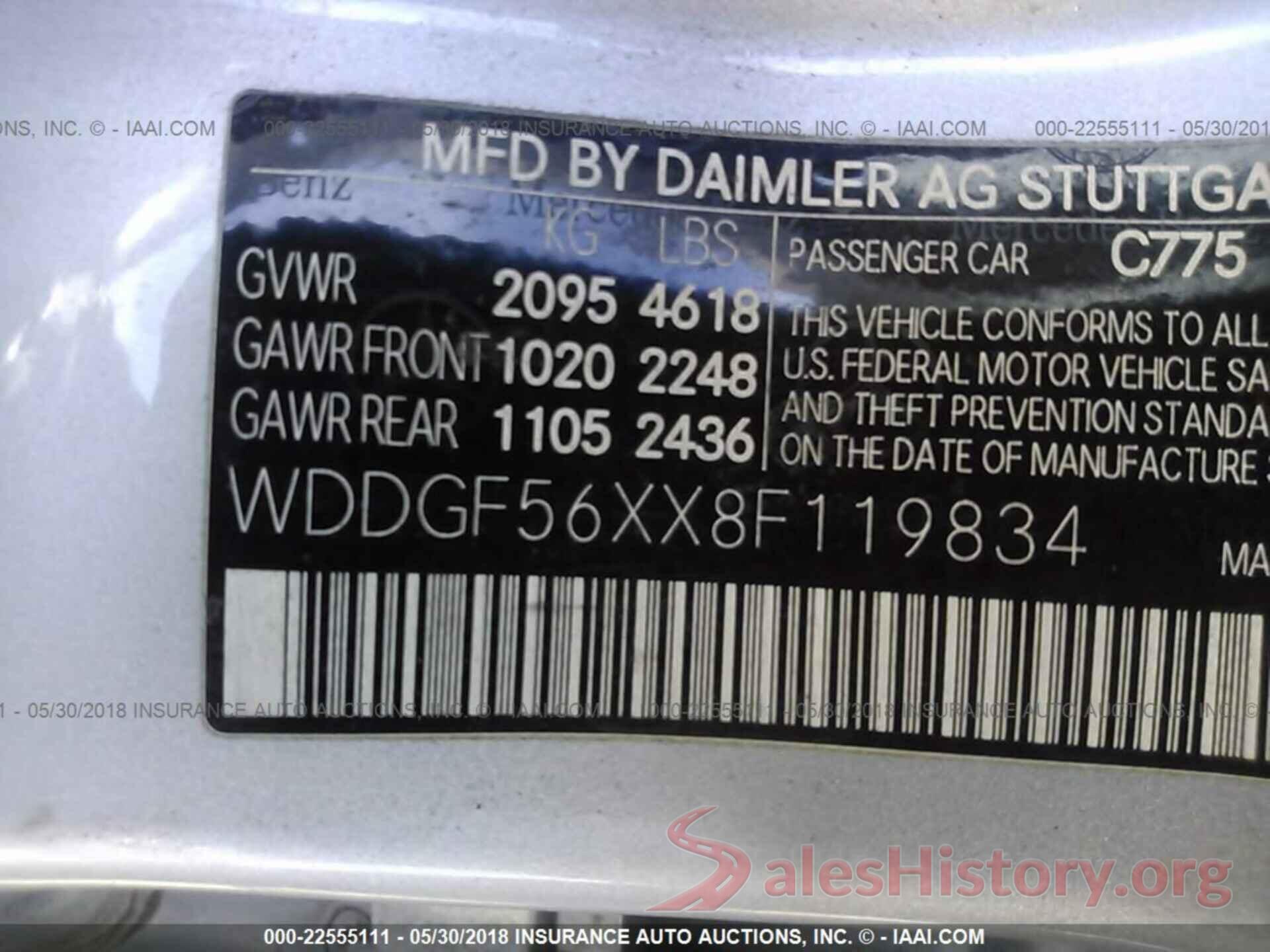 WDDGF56XX8F119834 2008 MERCEDES-BENZ C