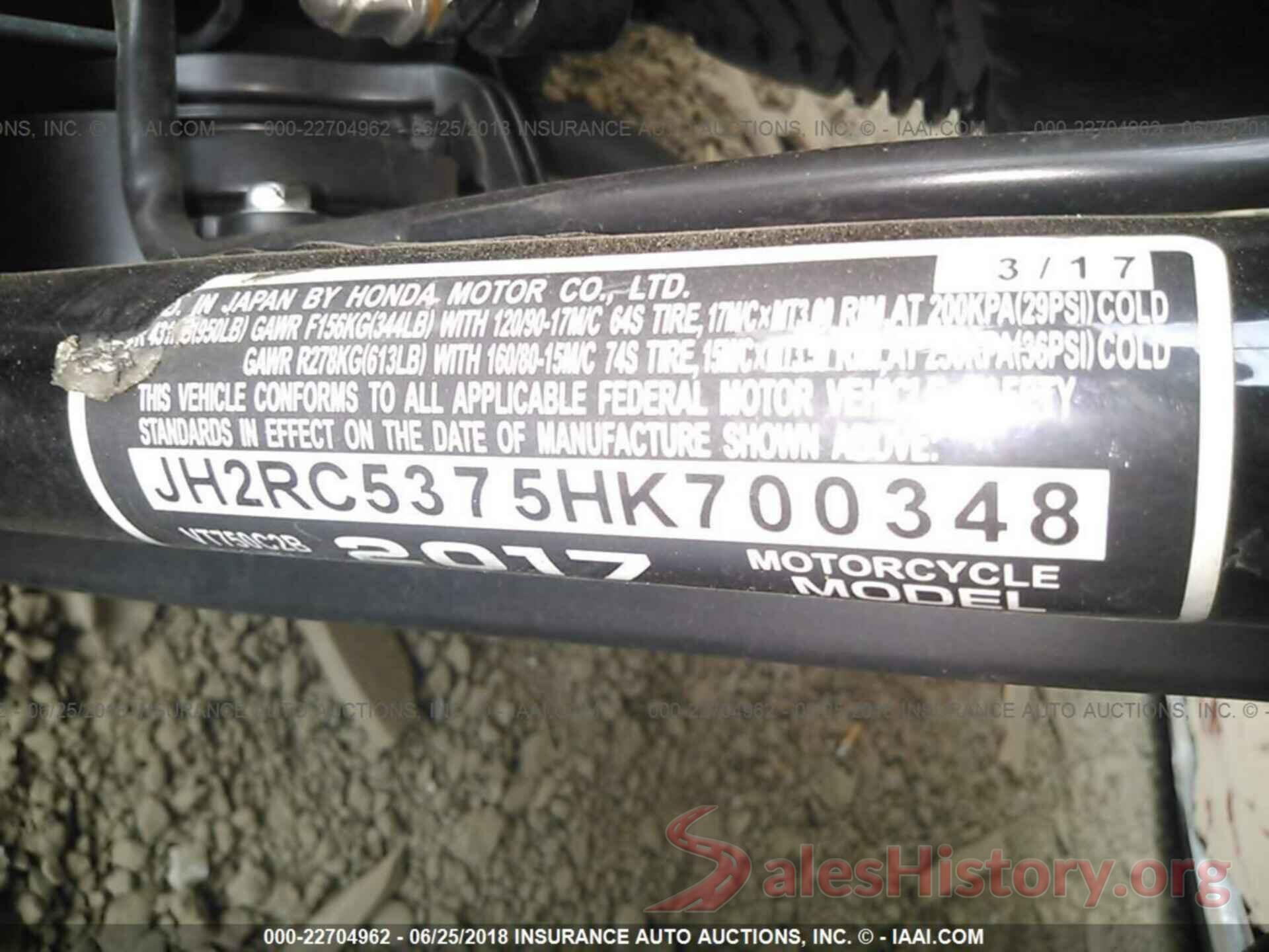 JH2RC5375HK700348 2017 Honda Vt750