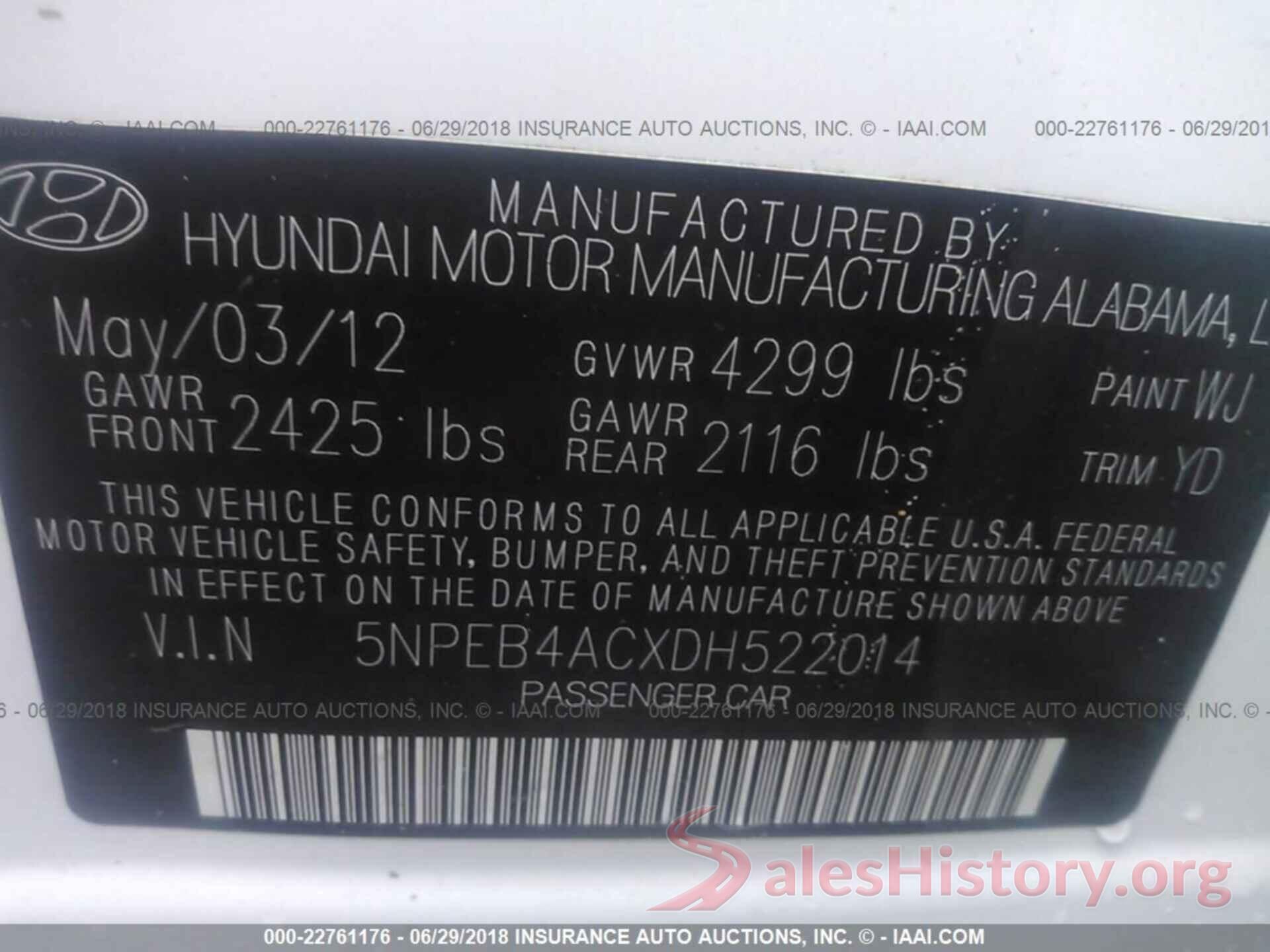 5NPEB4ACXDH522014 2013 Hyundai Sonata