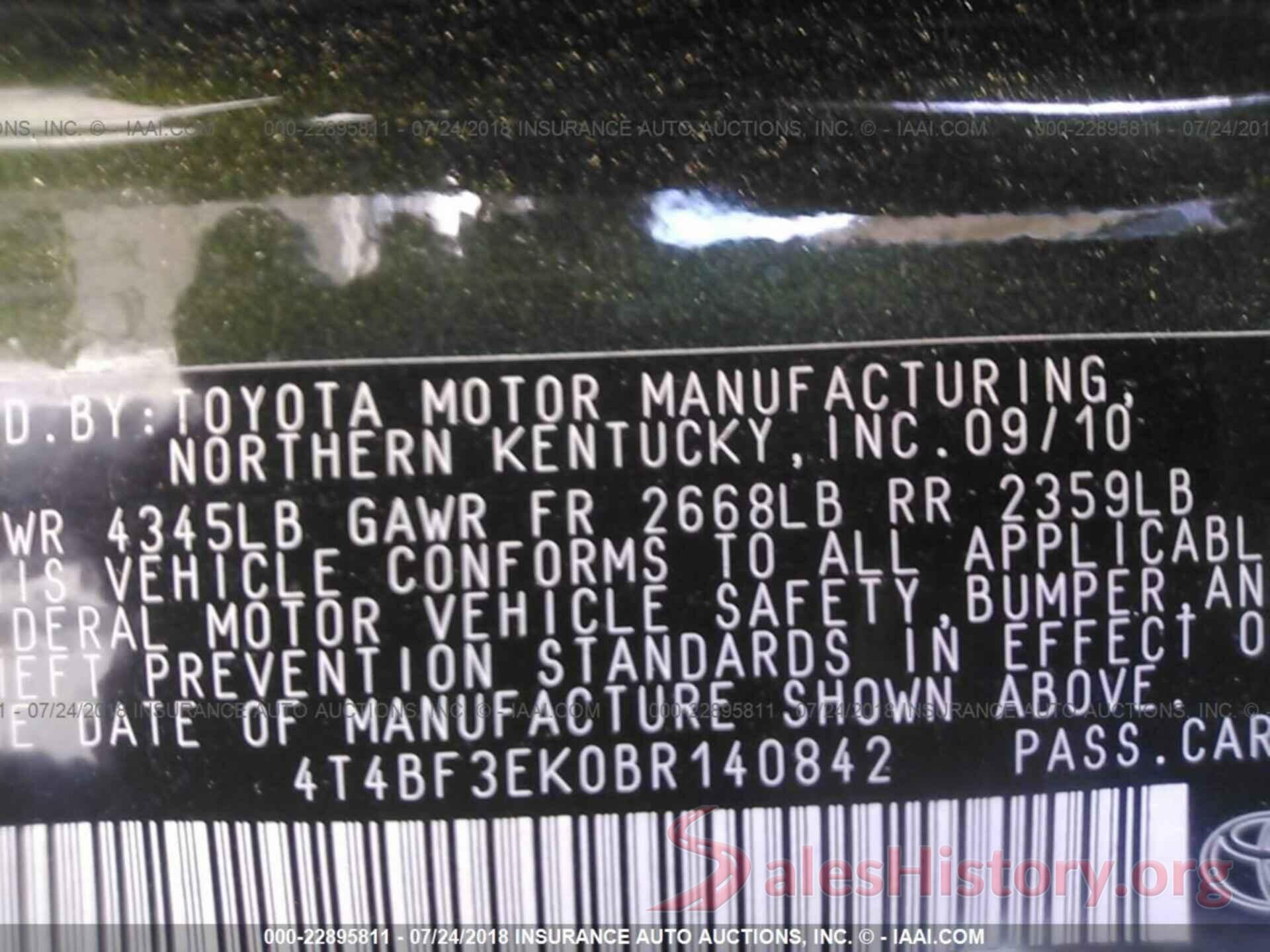 4T4BF3EK0BR140842 2011 Toyota Camry