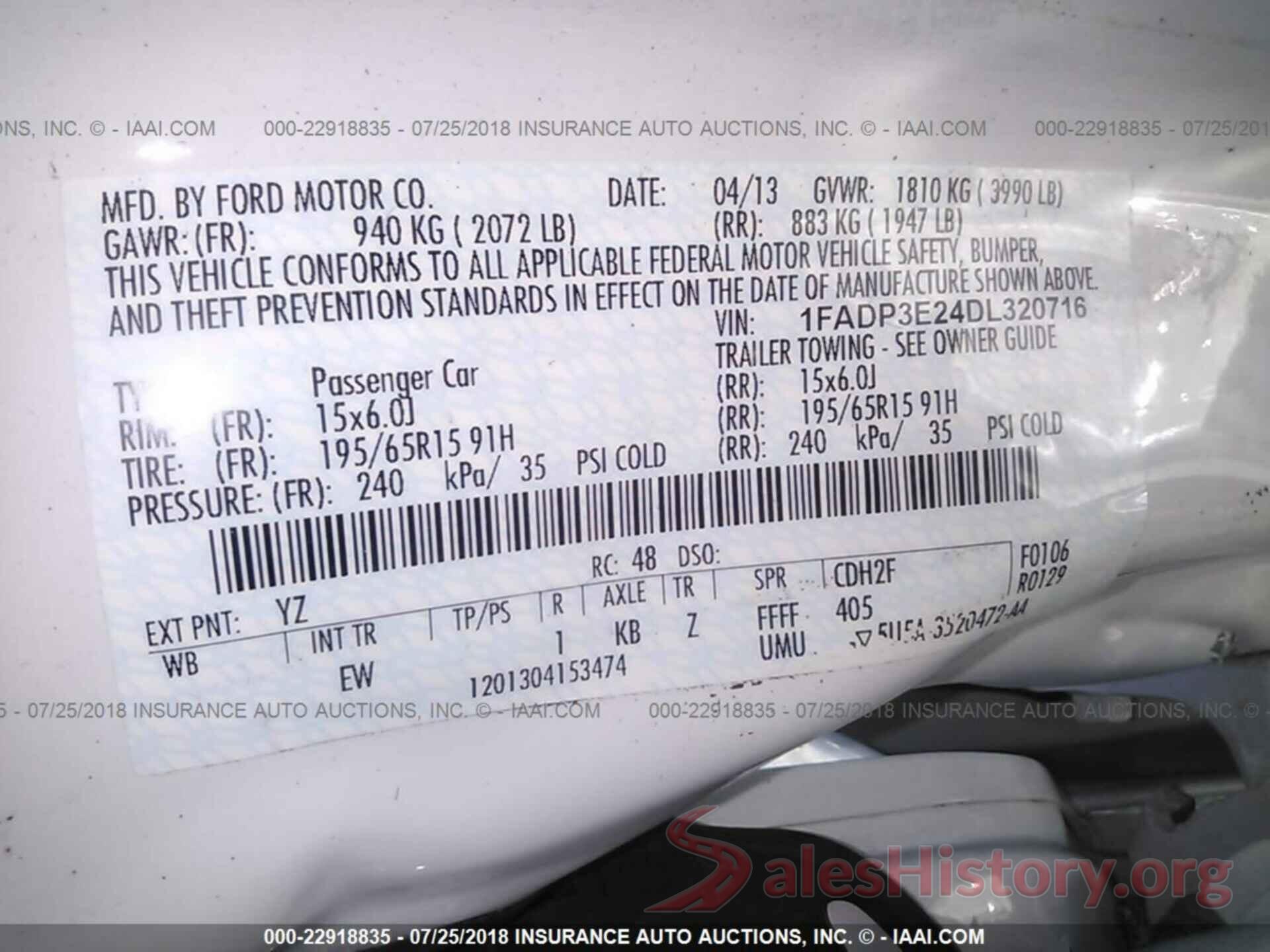 1FADP3E24DL320716 2013 Ford Focus