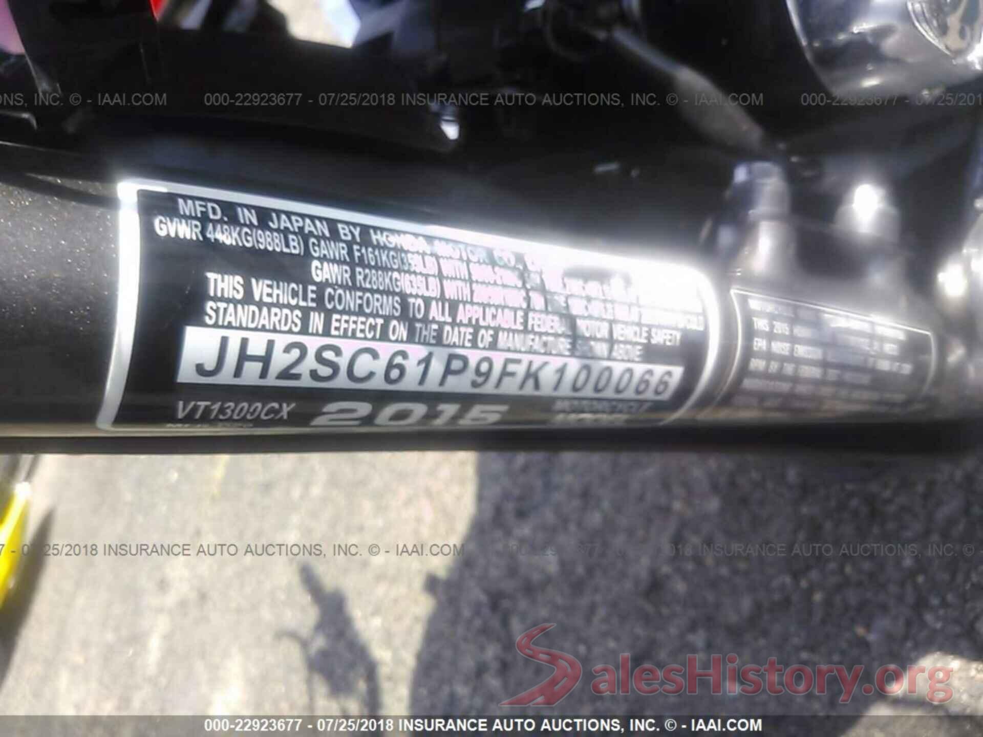 JH2SC61P9FK100066 2015 Honda Vt1300