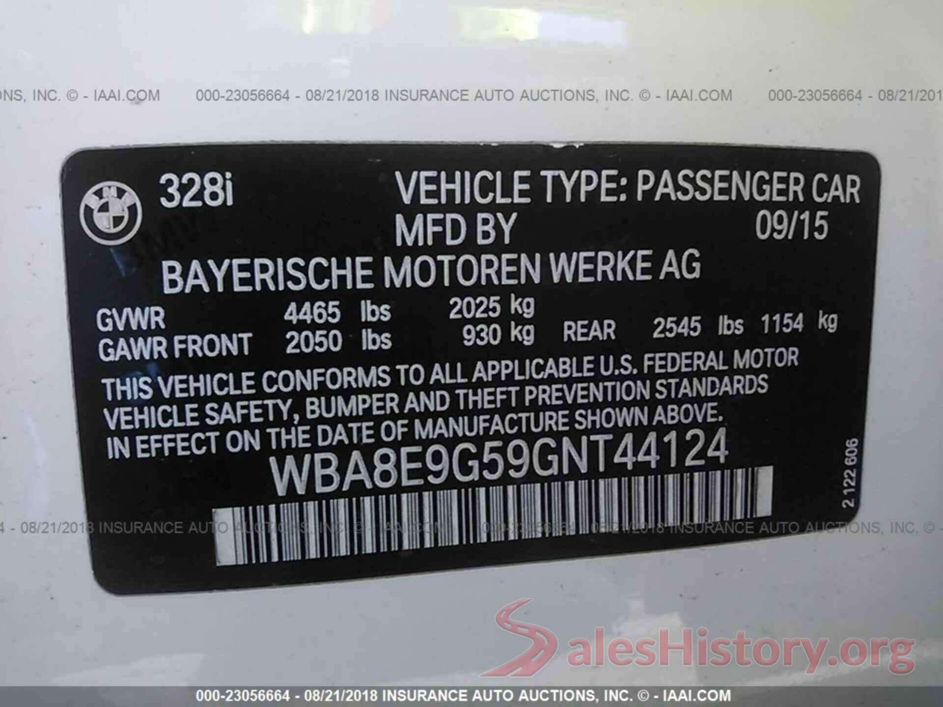 WBA8E9G59GNT44124 2016 Bmw 328