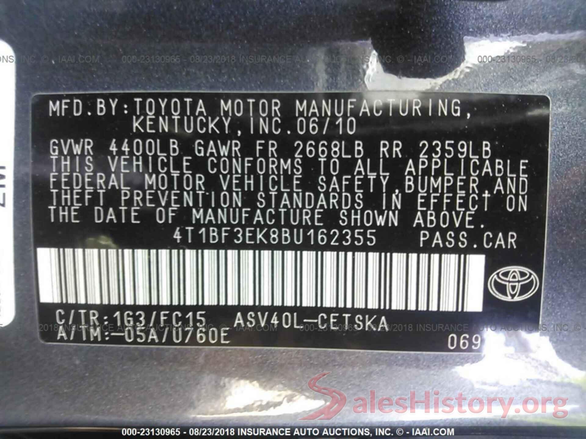 4T1BF3EK8BU162355 2011 Toyota Camry