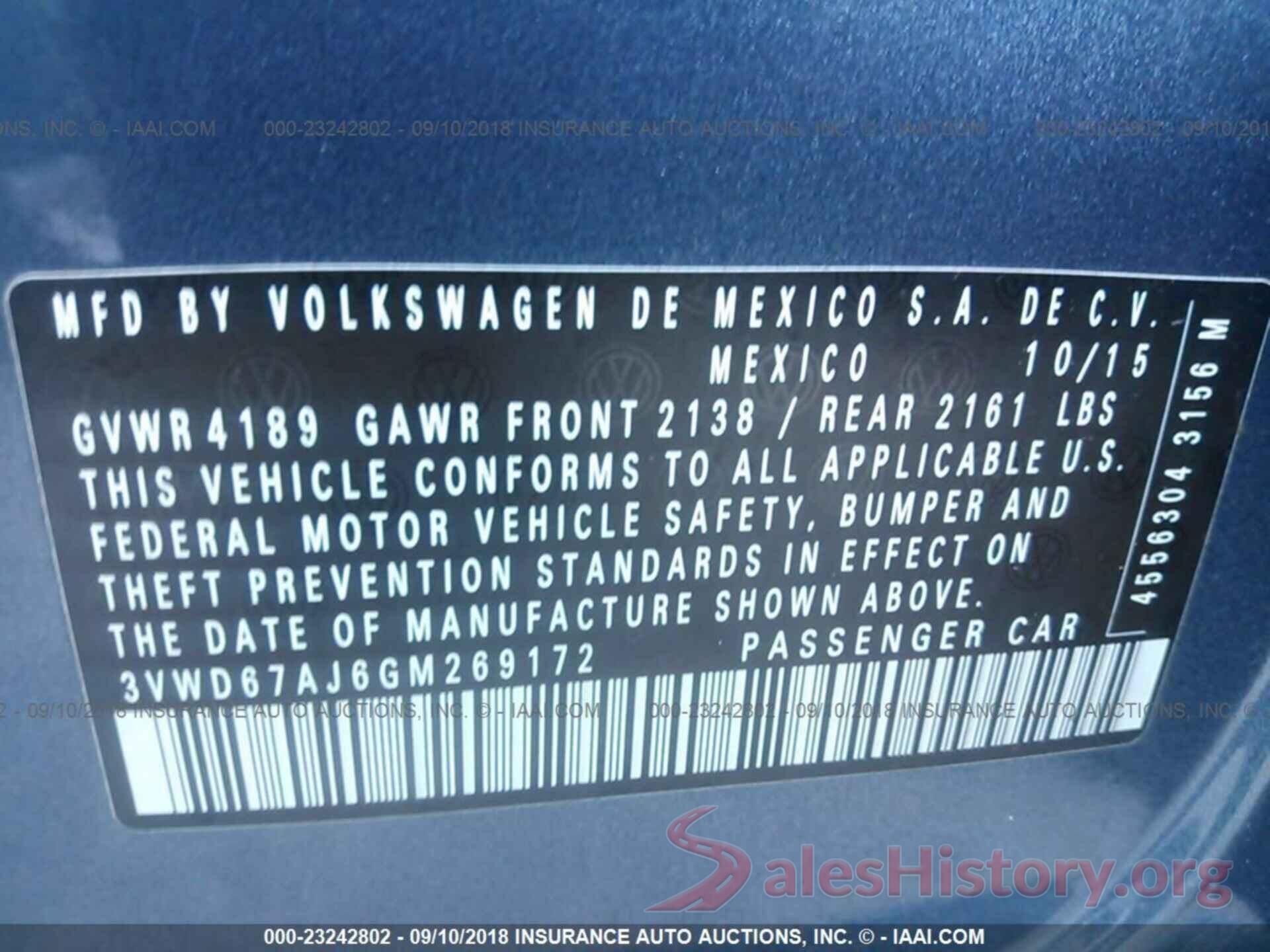 3VWD67AJ6GM269172 2016 Volkswagen Jetta