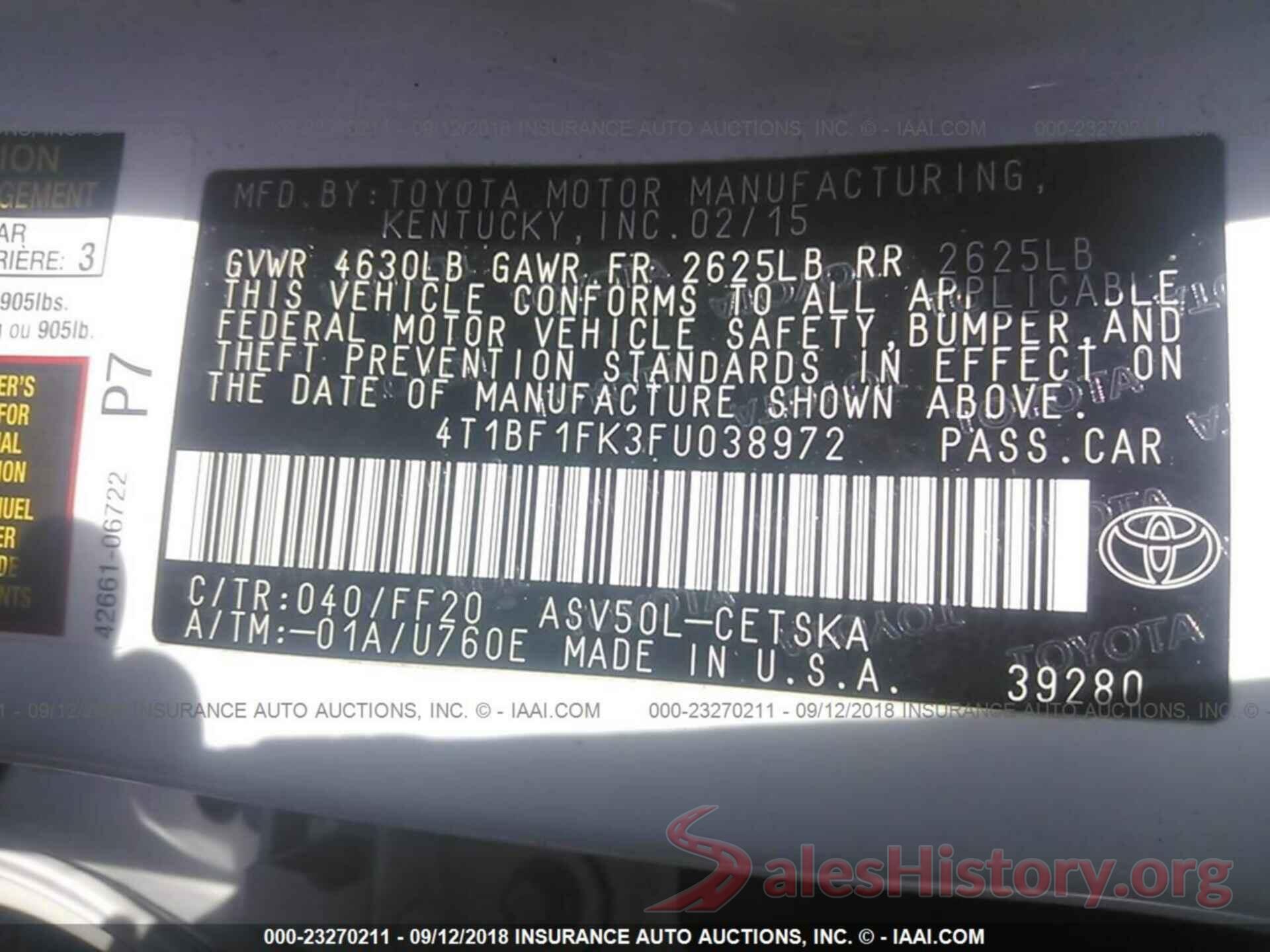 4T1BF1FK3FU038972 2015 Toyota Camry