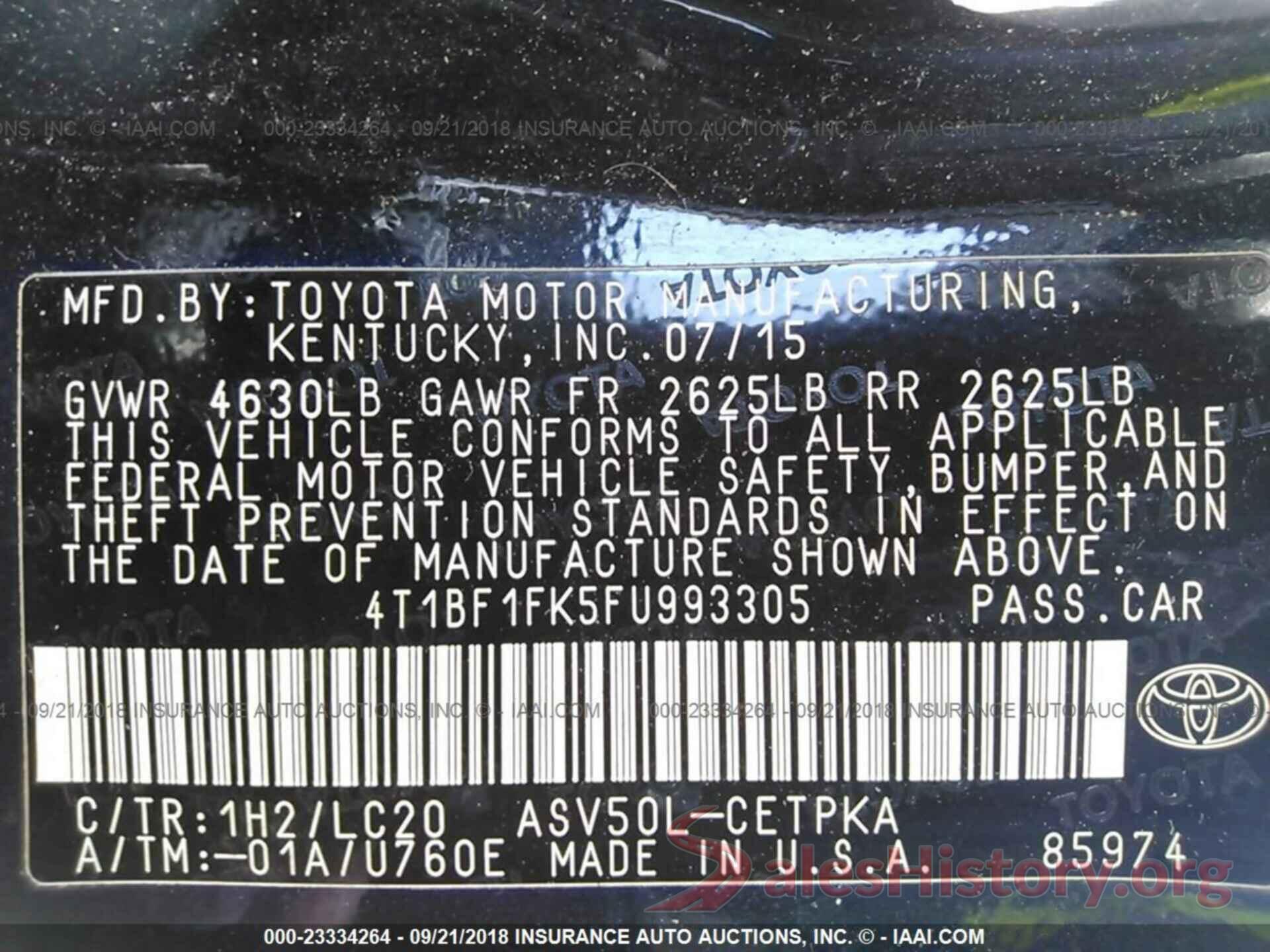 4T1BF1FK5FU993305 2015 Toyota Camry