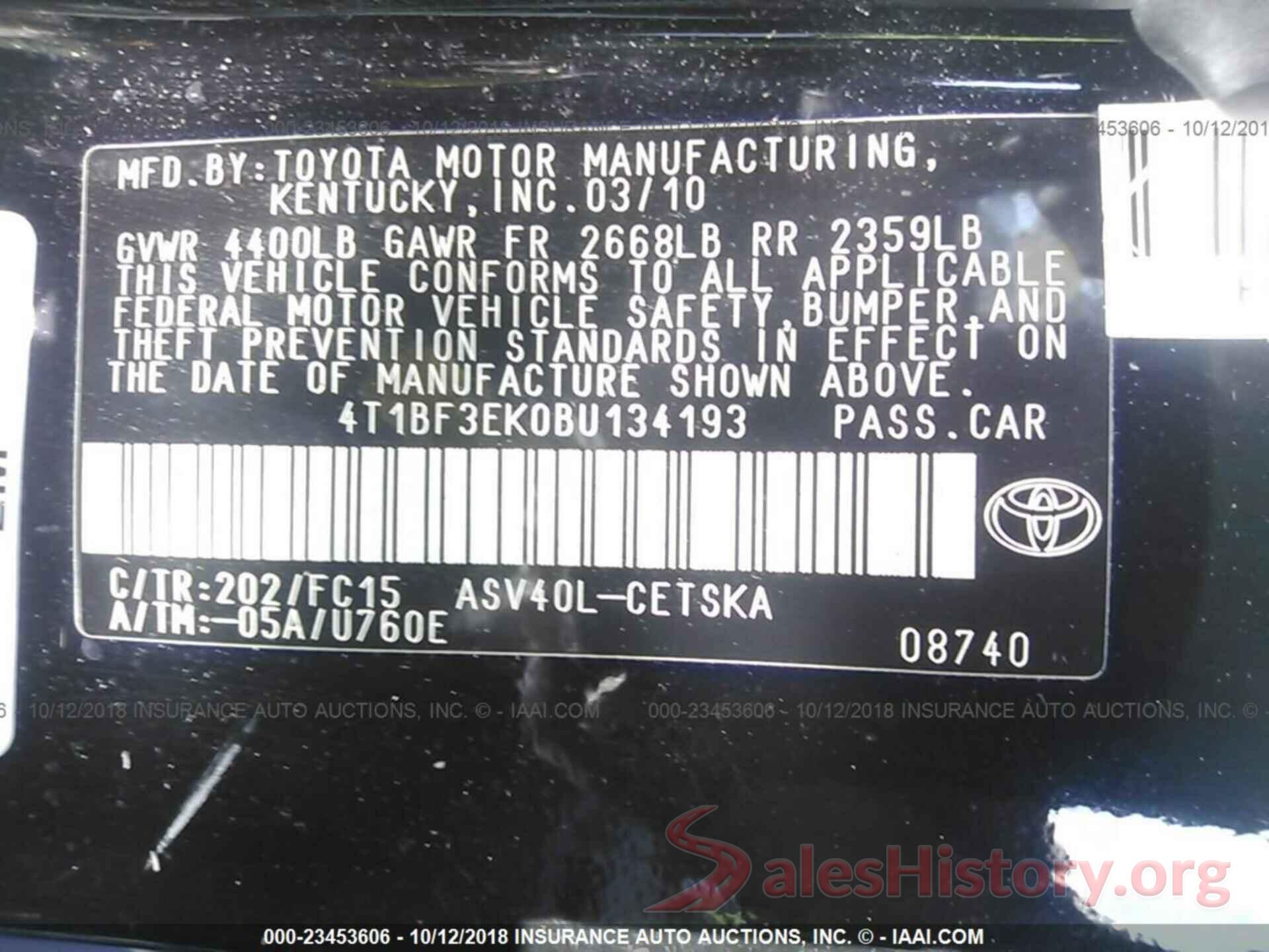 4T1BF3EK0BU134193 2011 Toyota Camry