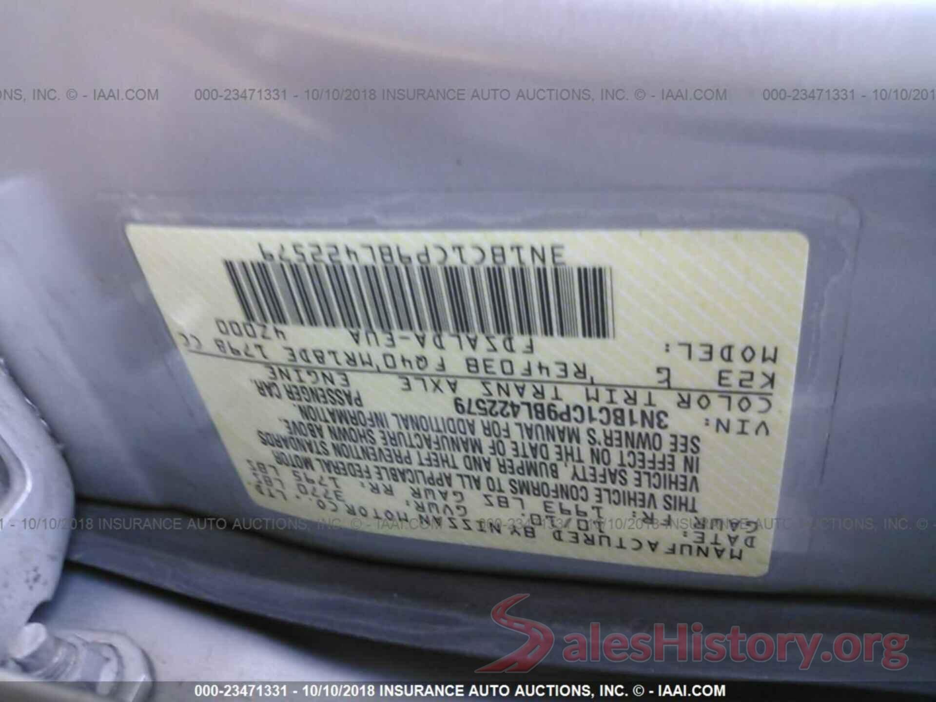 3N1BC1CP9BL422579 2011 Nissan Versa