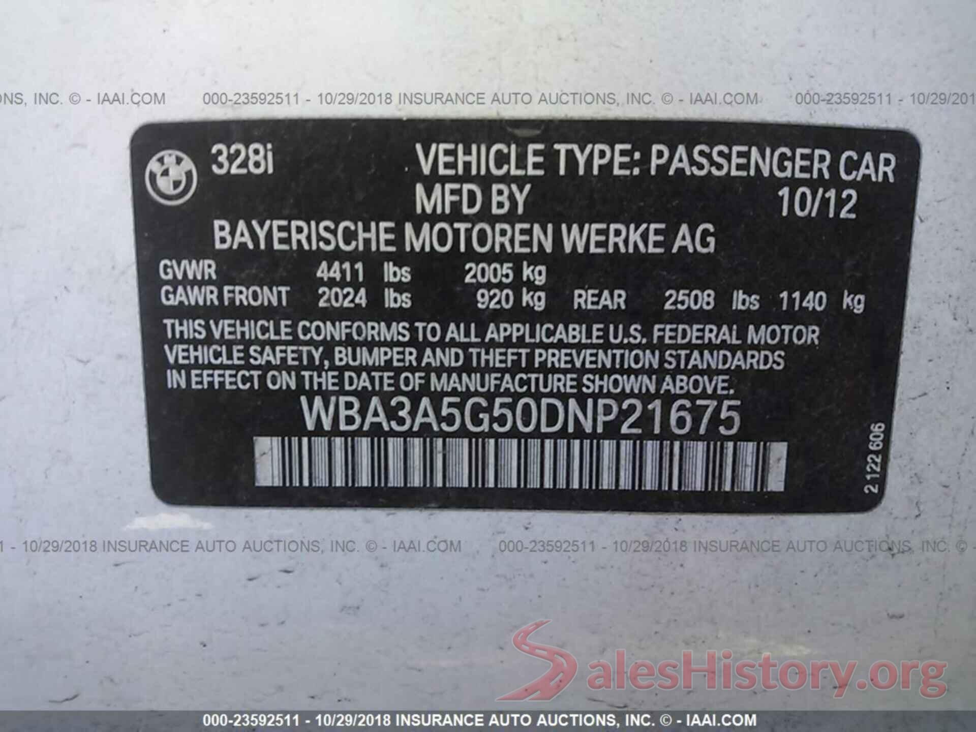 WBA3A5G50DNP21675 2013 BMW 328