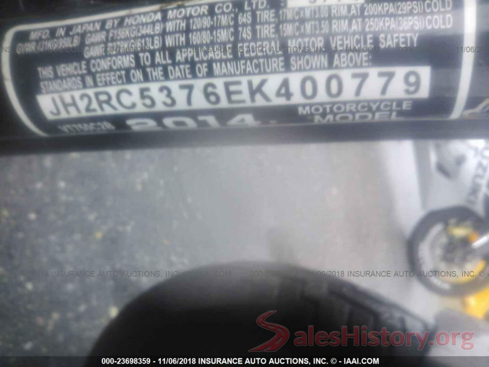 JH2RC5376EK400779 2014 HONDA VT750