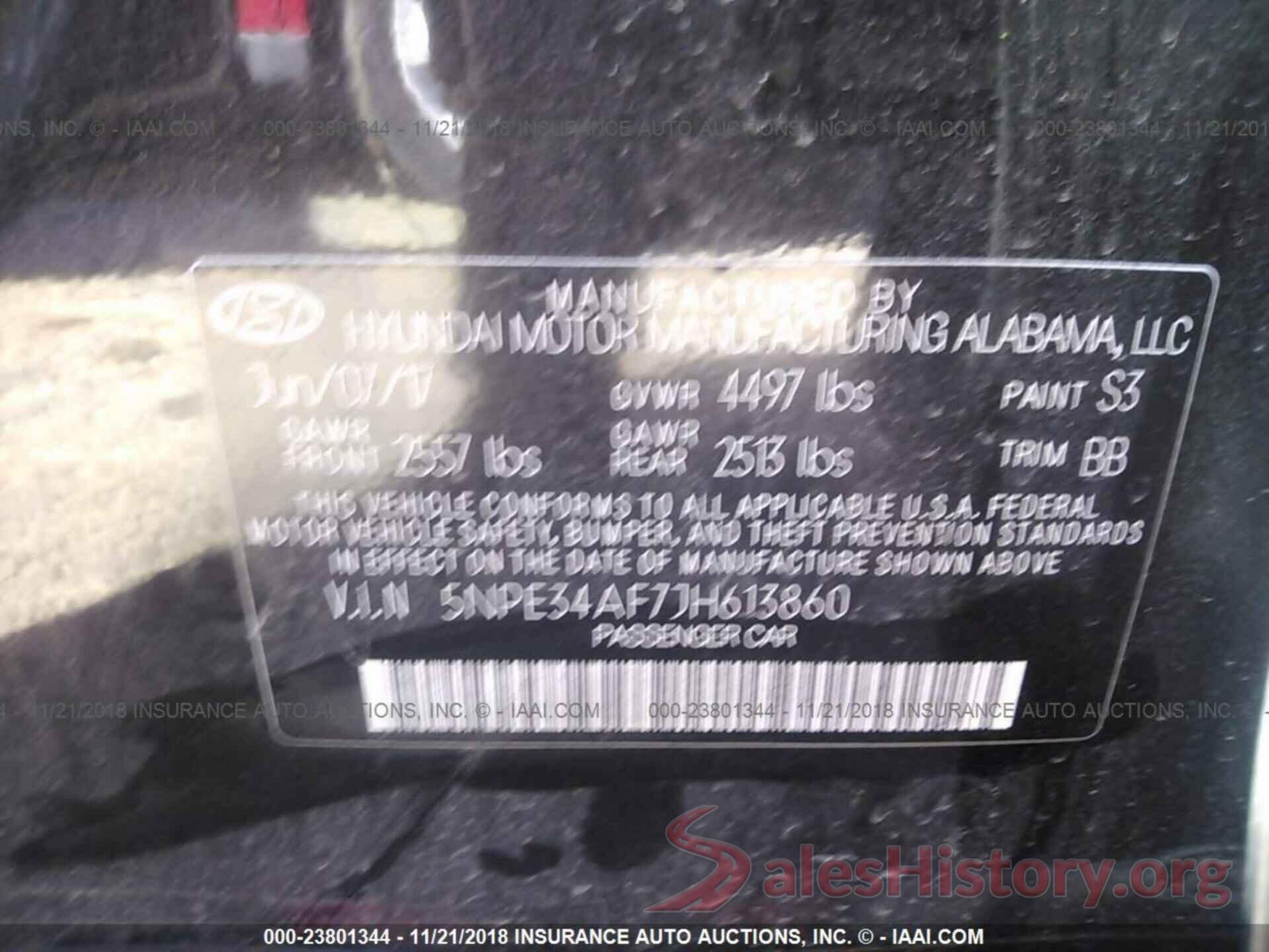 5NPE34AF7JH613860 2018 HYUNDAI SONATA