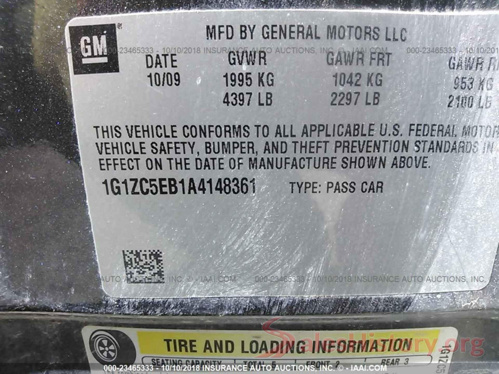 1G1ZC5EB1A4148361 2010 CHEVROLET MALIBU