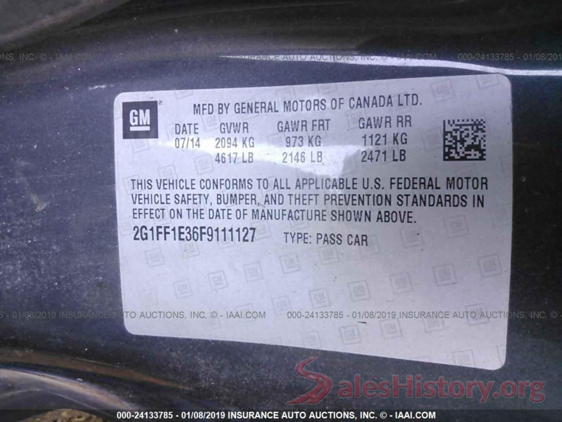 2G1FF1E36F9111127 2015 CHEVROLET CAMARO