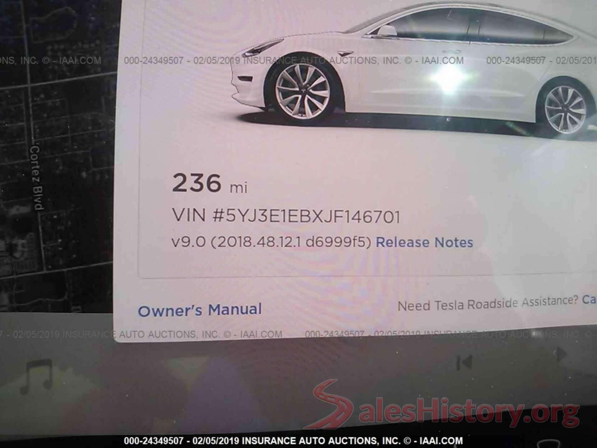 5YJ3E1EBXJF146701 2018 TESLA MODEL 3