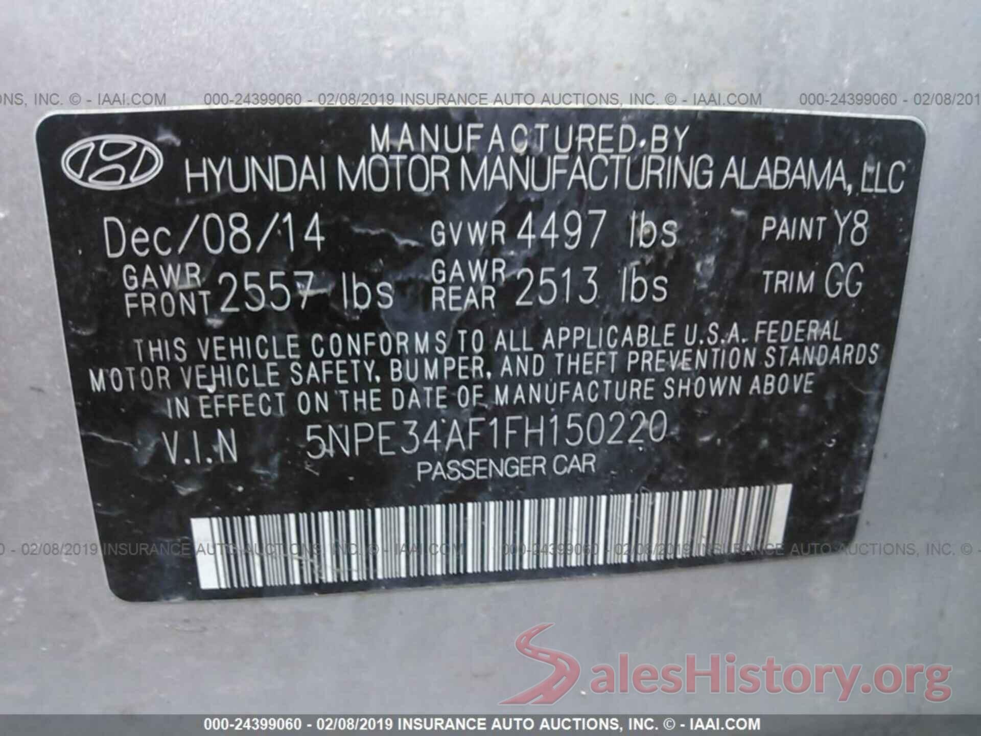 5NPE34AF1FH150220 2015 HYUNDAI SONATA