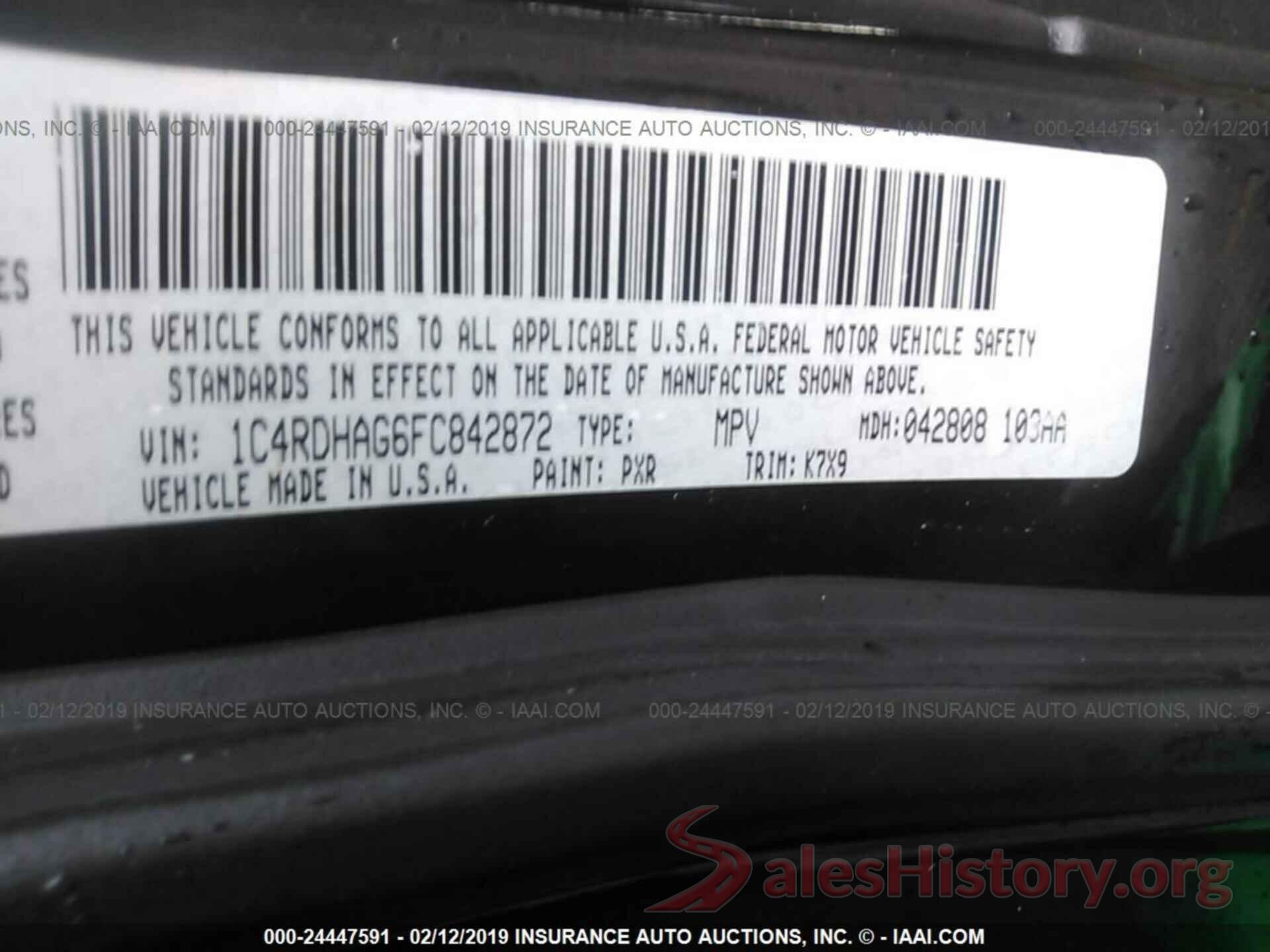 1C4RDHAG6FC842872 2015 DODGE DURANGO