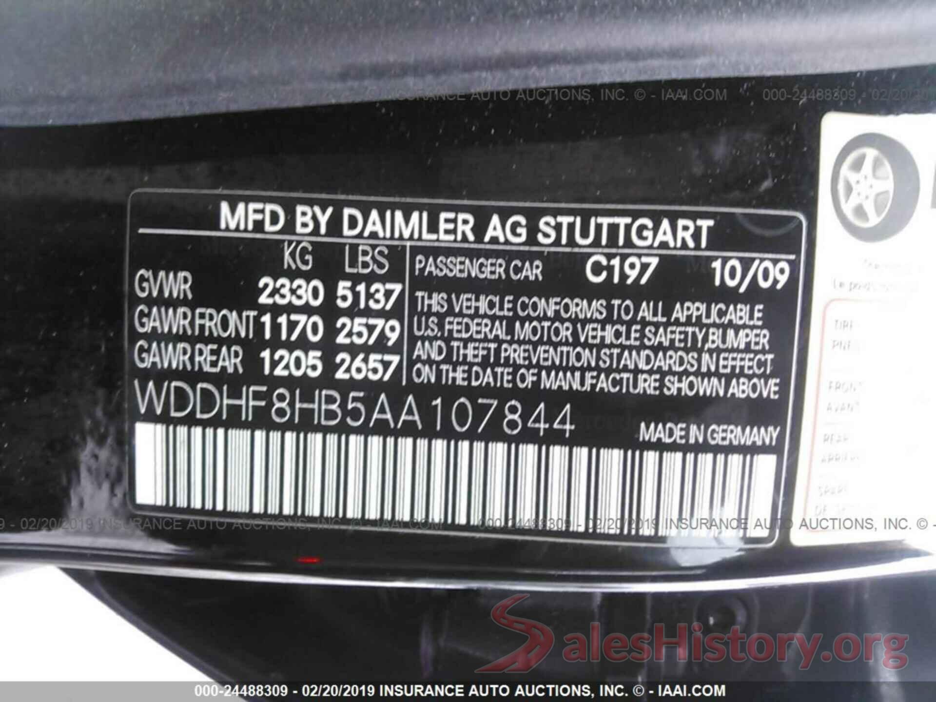 WDDHF8HB5AA107844 2010 MERCEDES-BENZ E