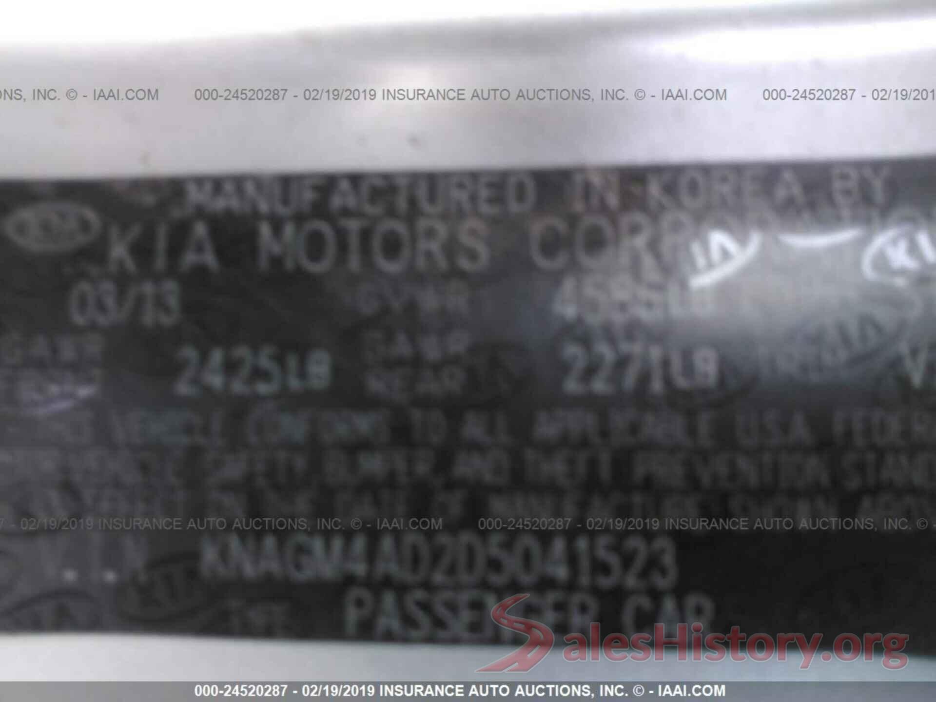 KNAGM4AD2D5041523 2013 KIA OPTIMA