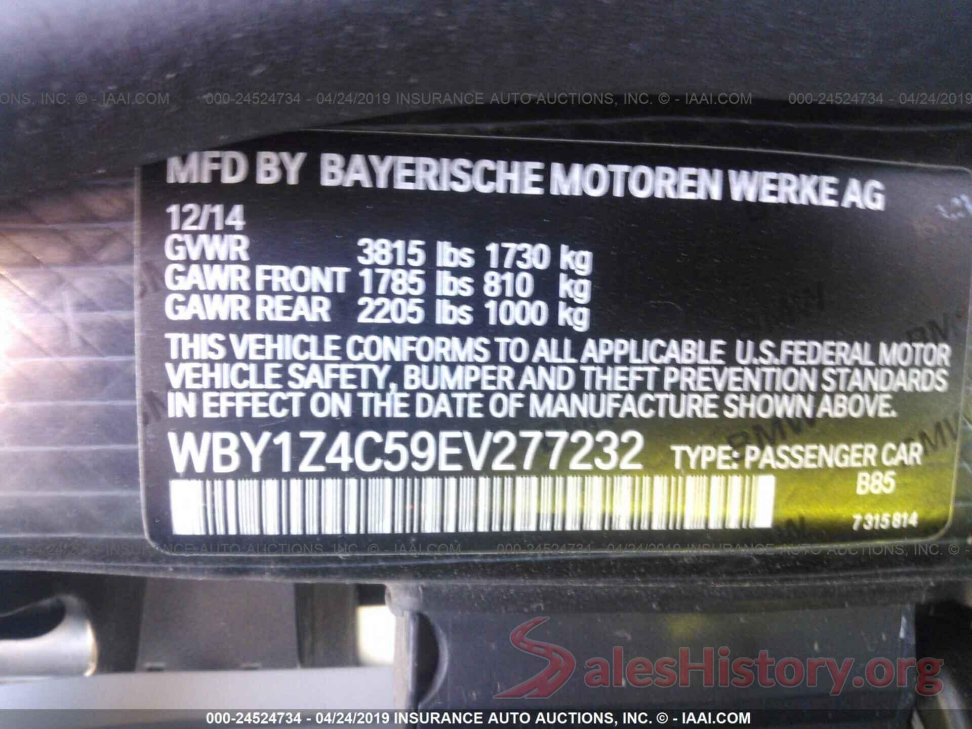 WBY1Z4C59EV277232 2014 BMW I3