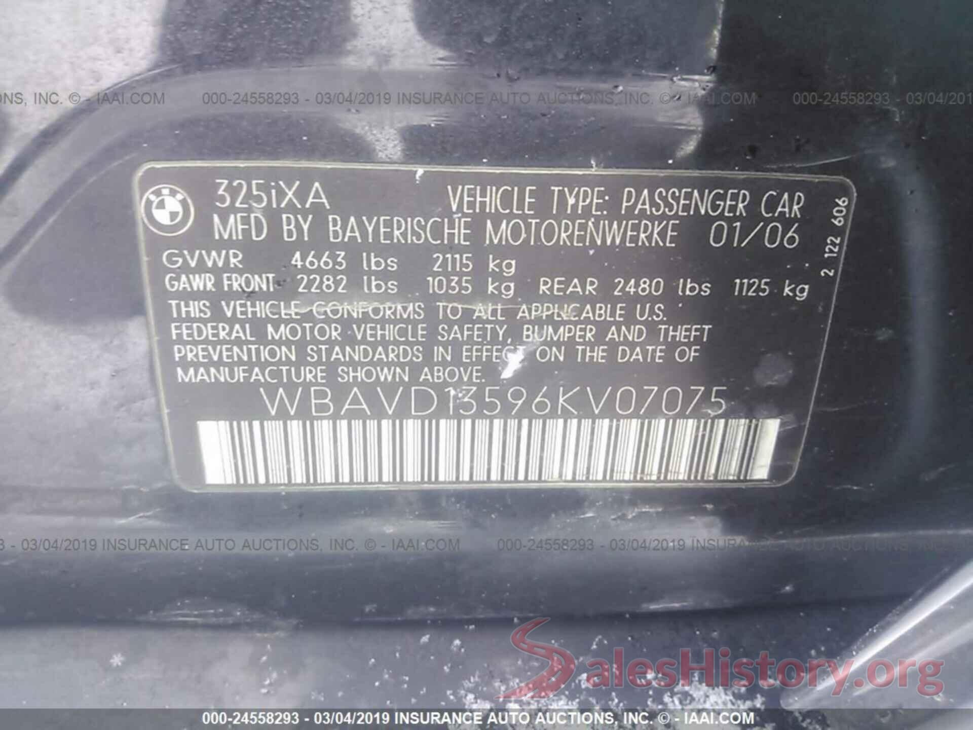 WBAVD13596KV07075 2006 BMW 325