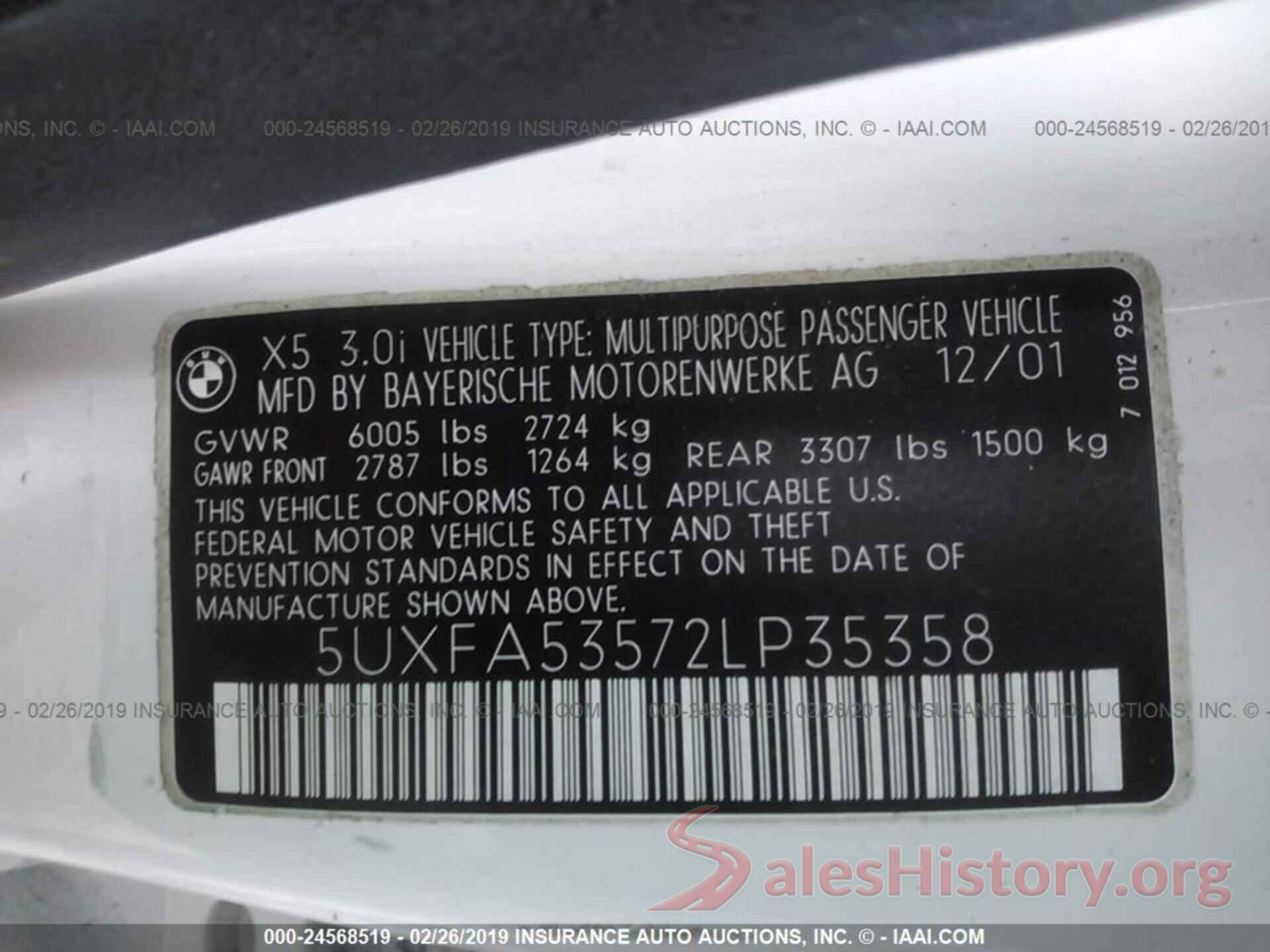 5UXFA53572LP35358 2002 BMW X5