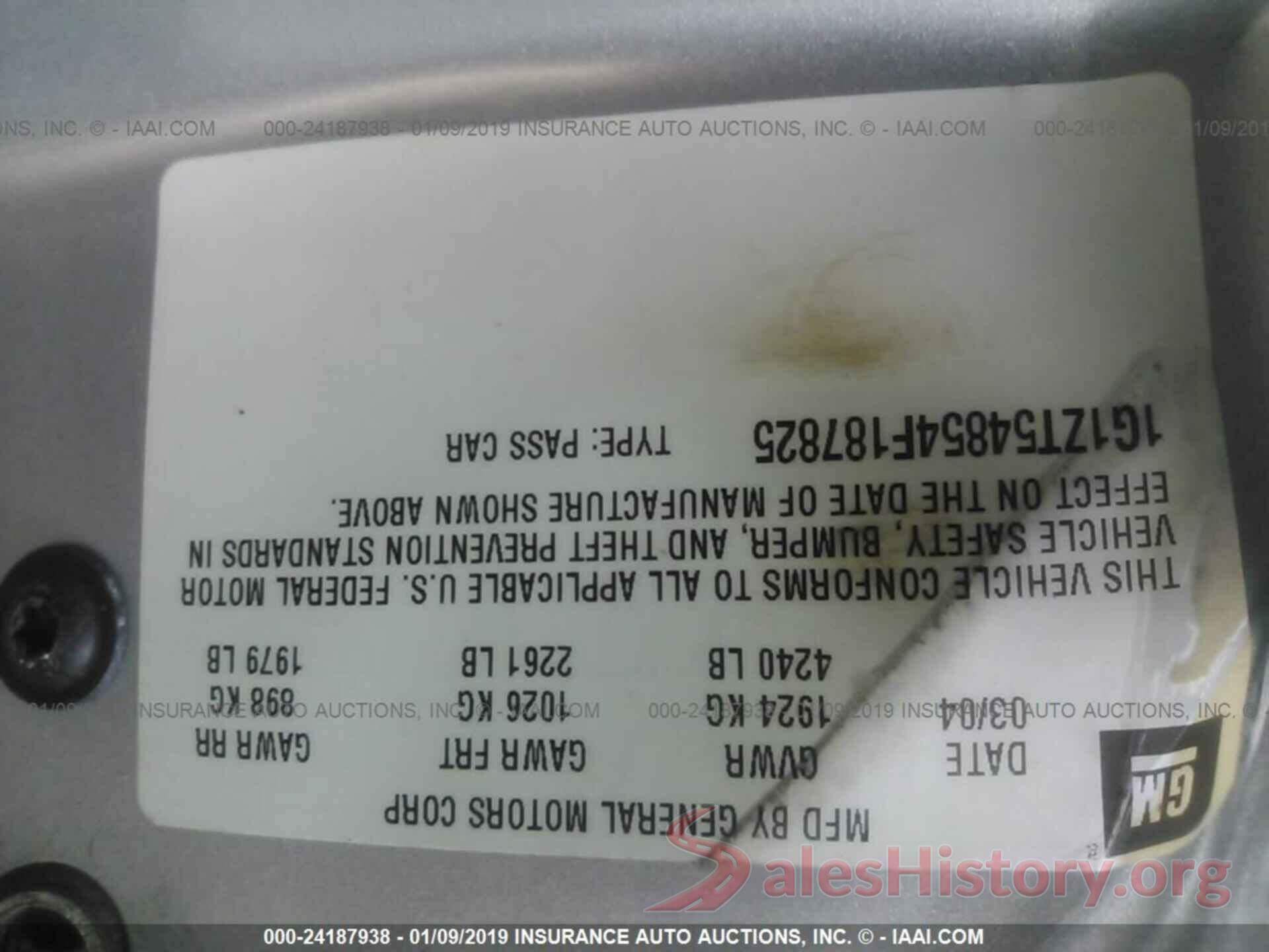 1G1ZT54854F187825 2004 CHEVROLET MALIBU