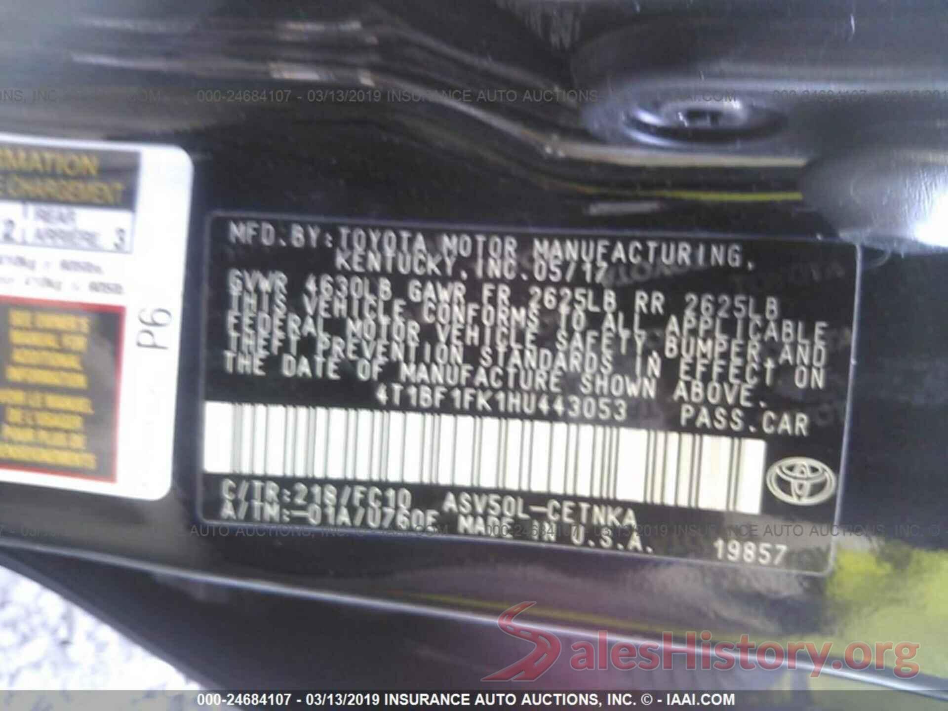 4T1BF1FK1HU443053 2017 TOYOTA CAMRY