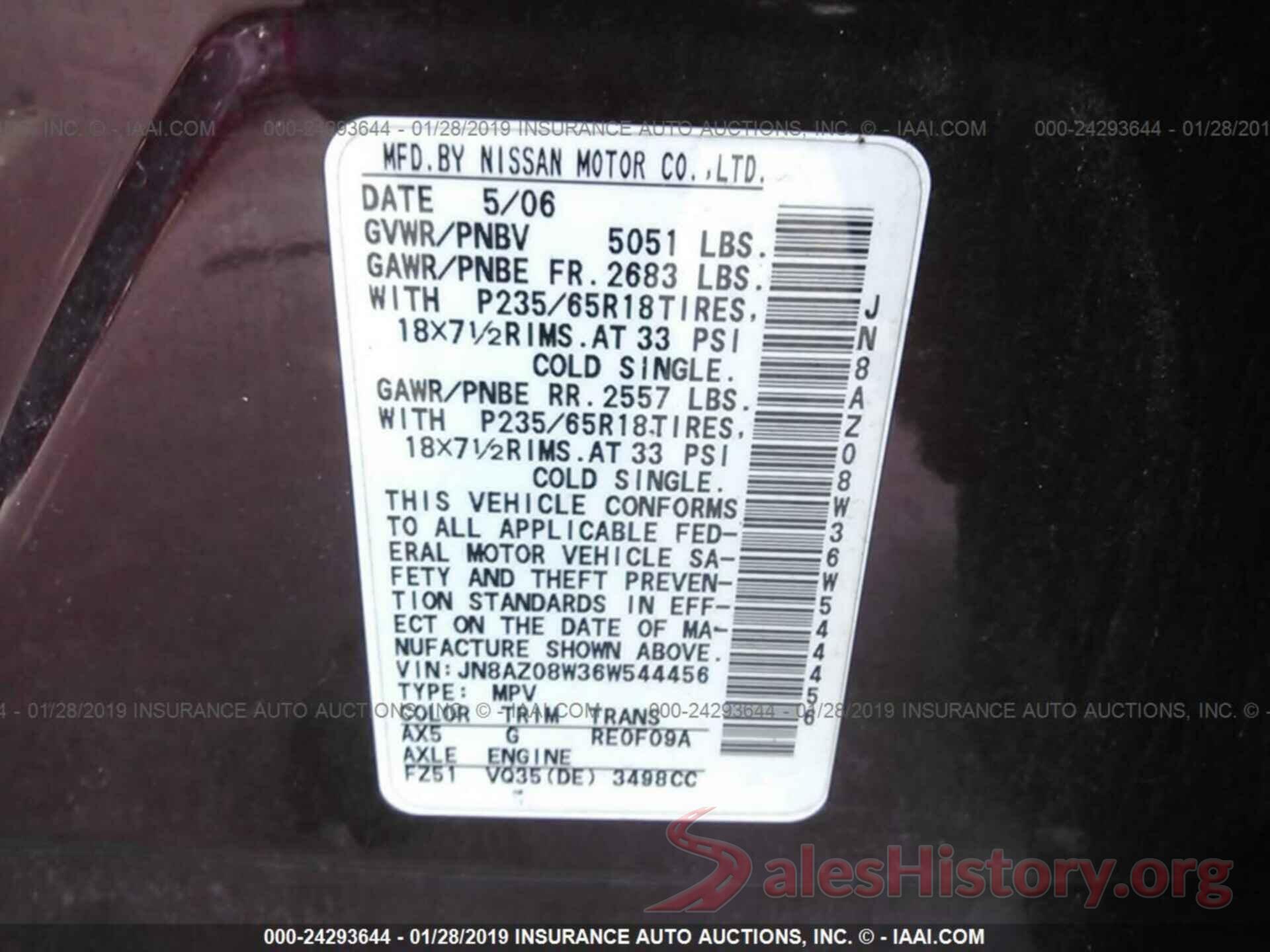 JN8AZ08W36W544456 2006 NISSAN MURANO