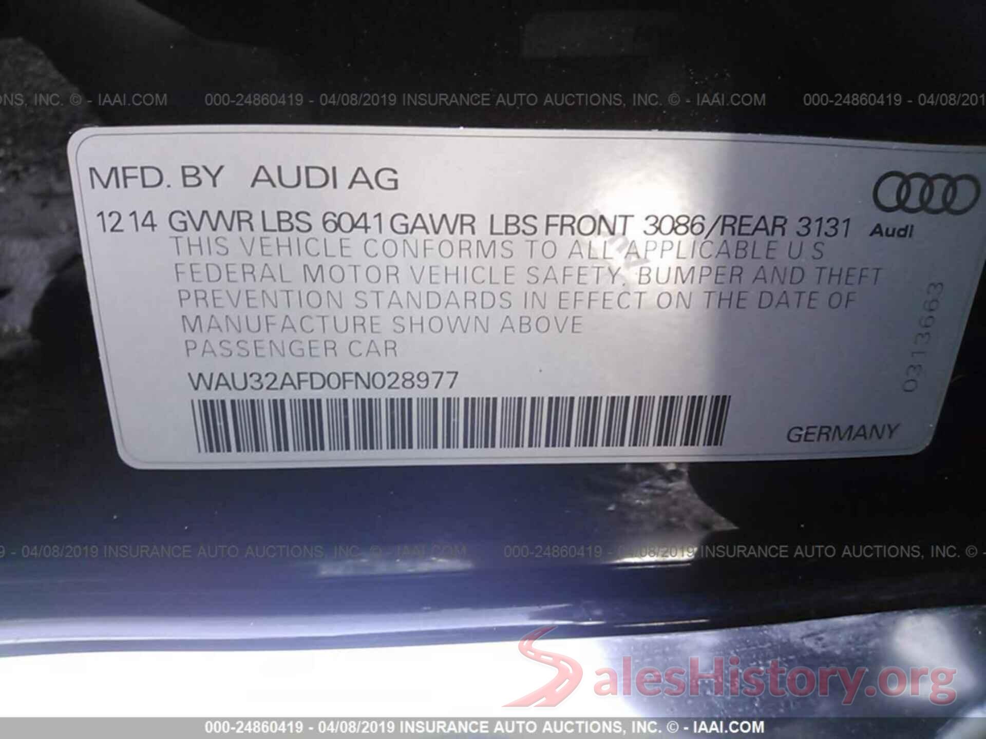 WAU32AFD0FN028977 2015 AUDI A8