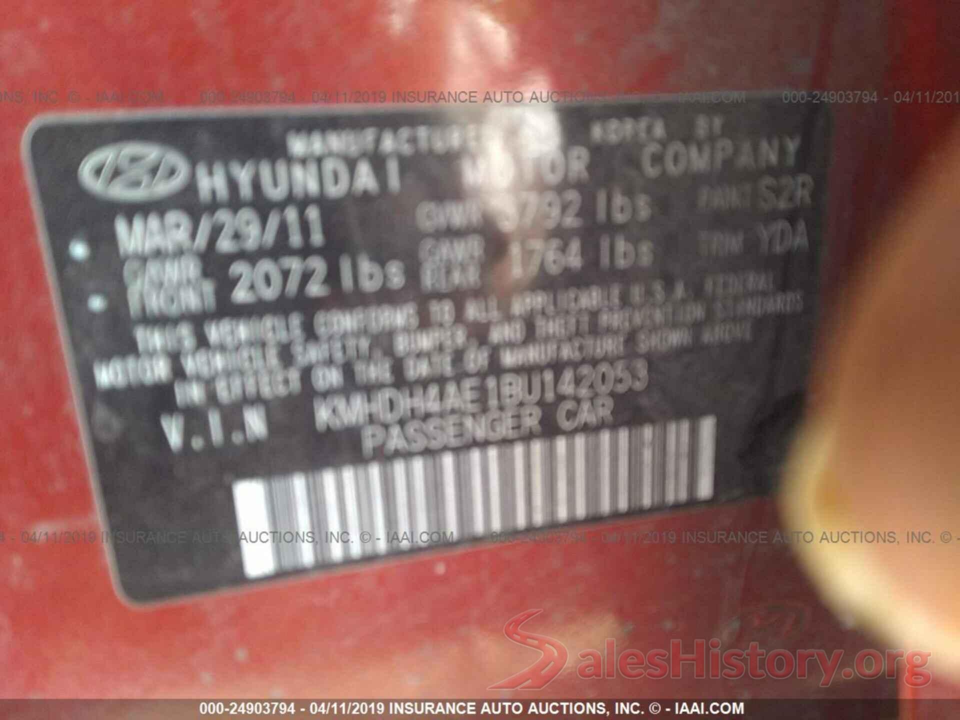 KMHDH4AE1BU142053 2011 HYUNDAI ELANTRA