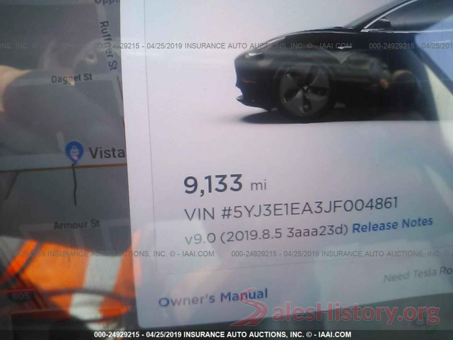 5YJ3E1EA3JF004861 2018 TESLA MODEL 3