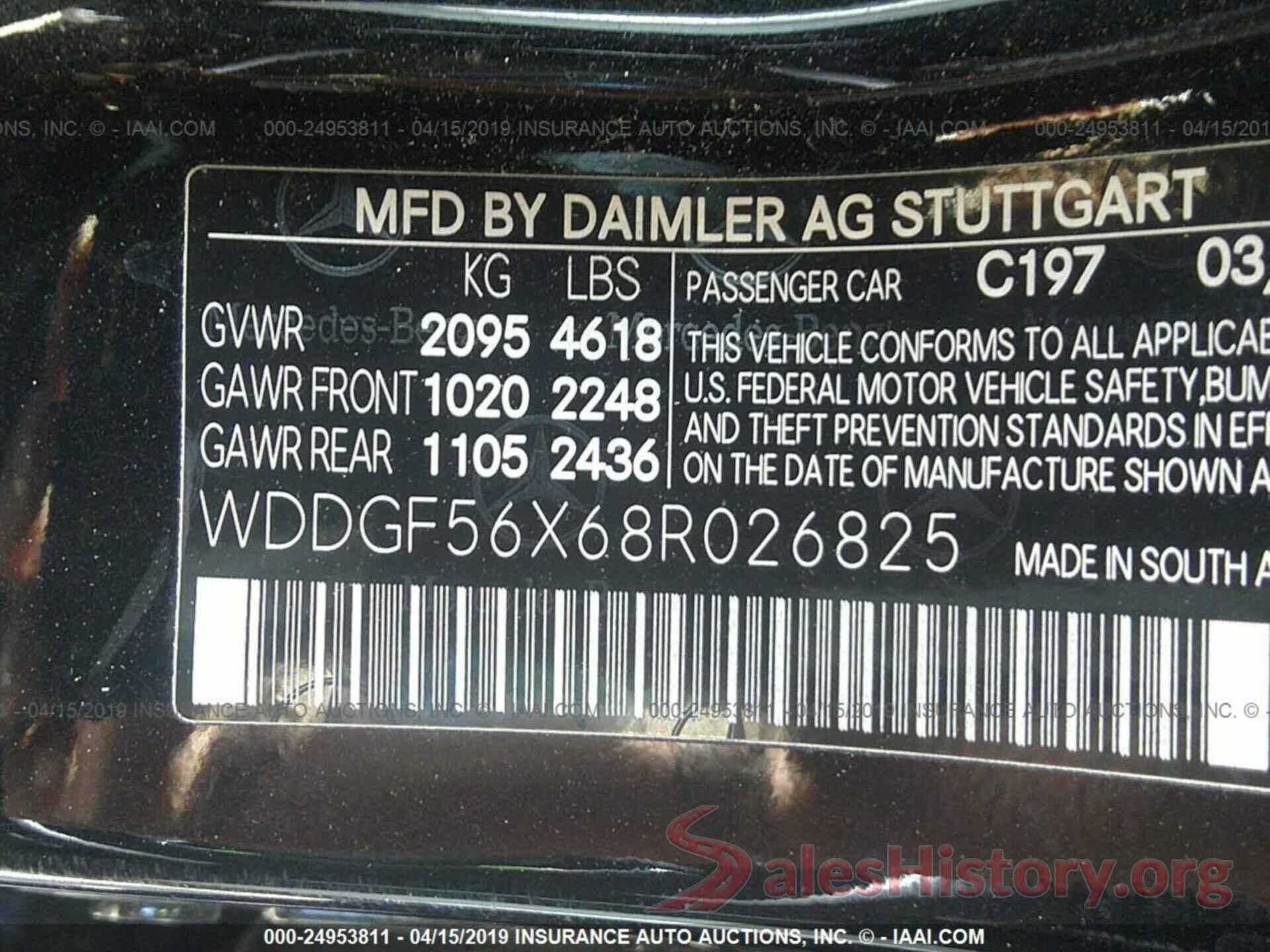 WDDGF56X68R026825 2008 MERCEDES-BENZ C