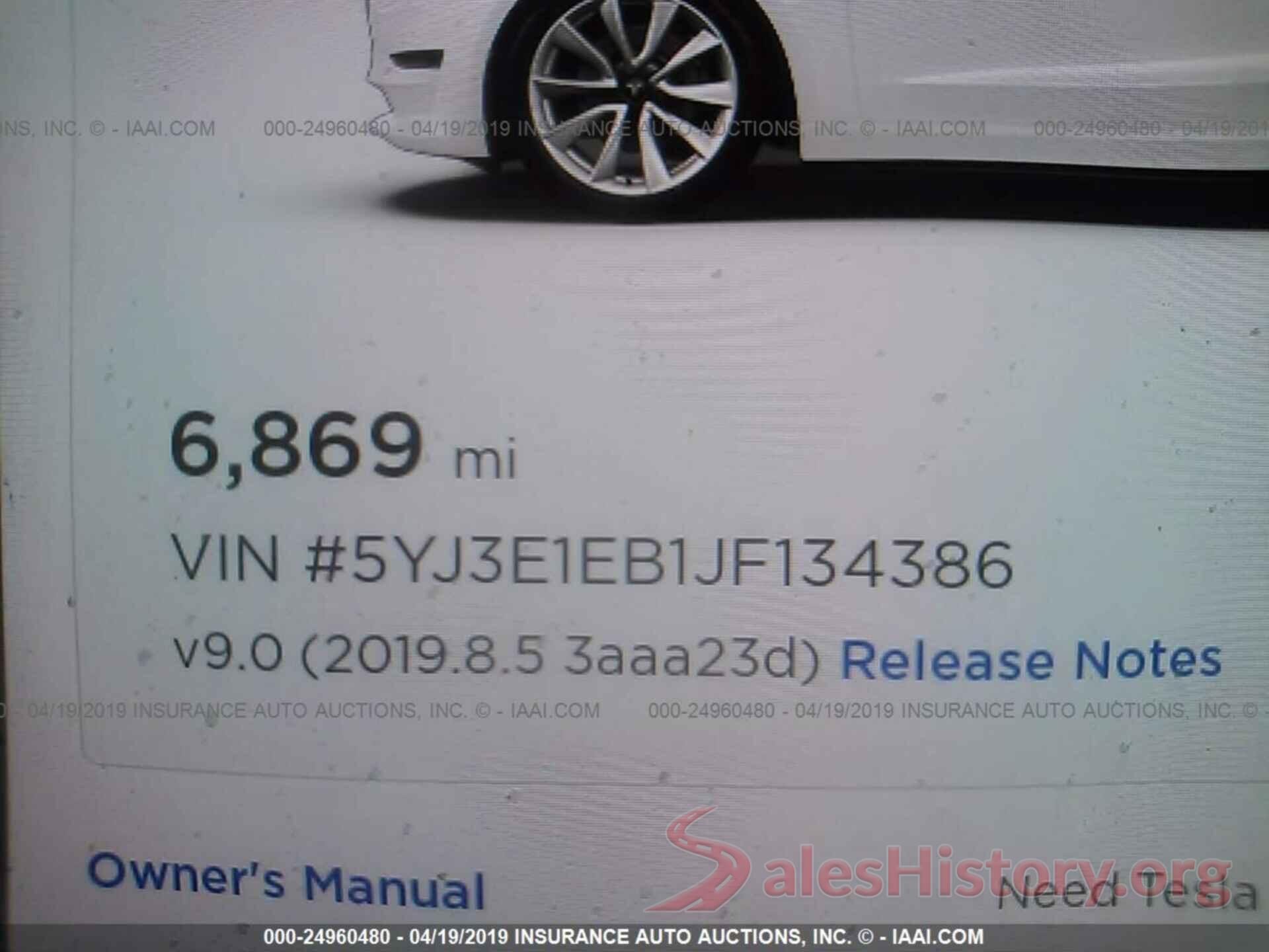 5YJ3E1EB1JF134386 2018 TESLA MODEL 3