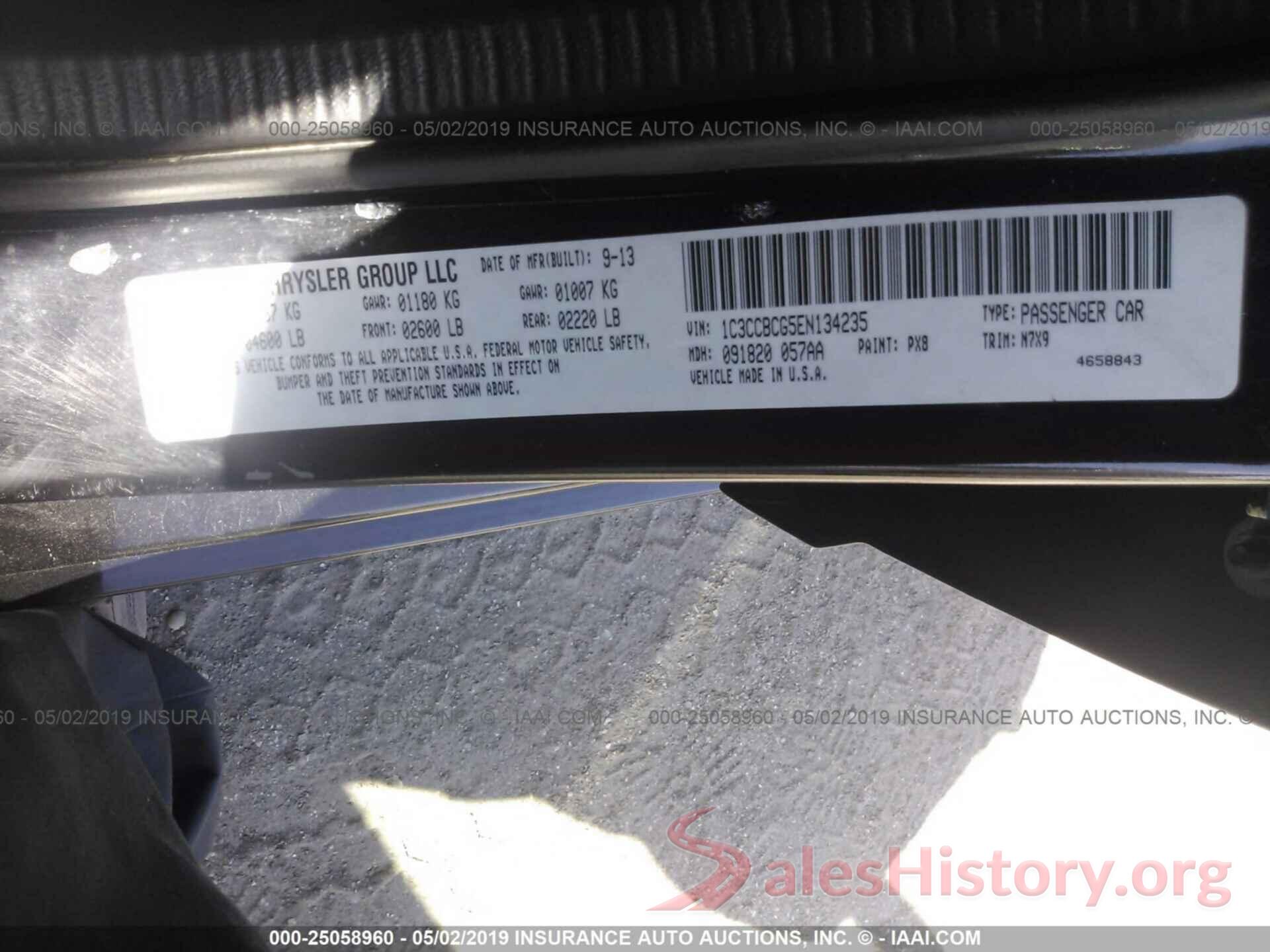 1C3CCBCG5EN134235 2014 CHRYSLER 200