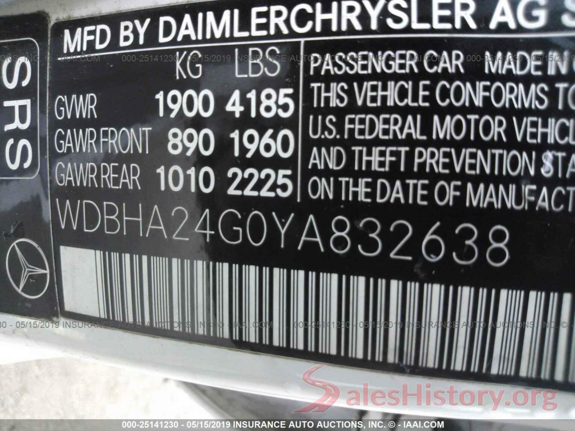 WDBHA24G0YA832638 2000 MERCEDES-BENZ C