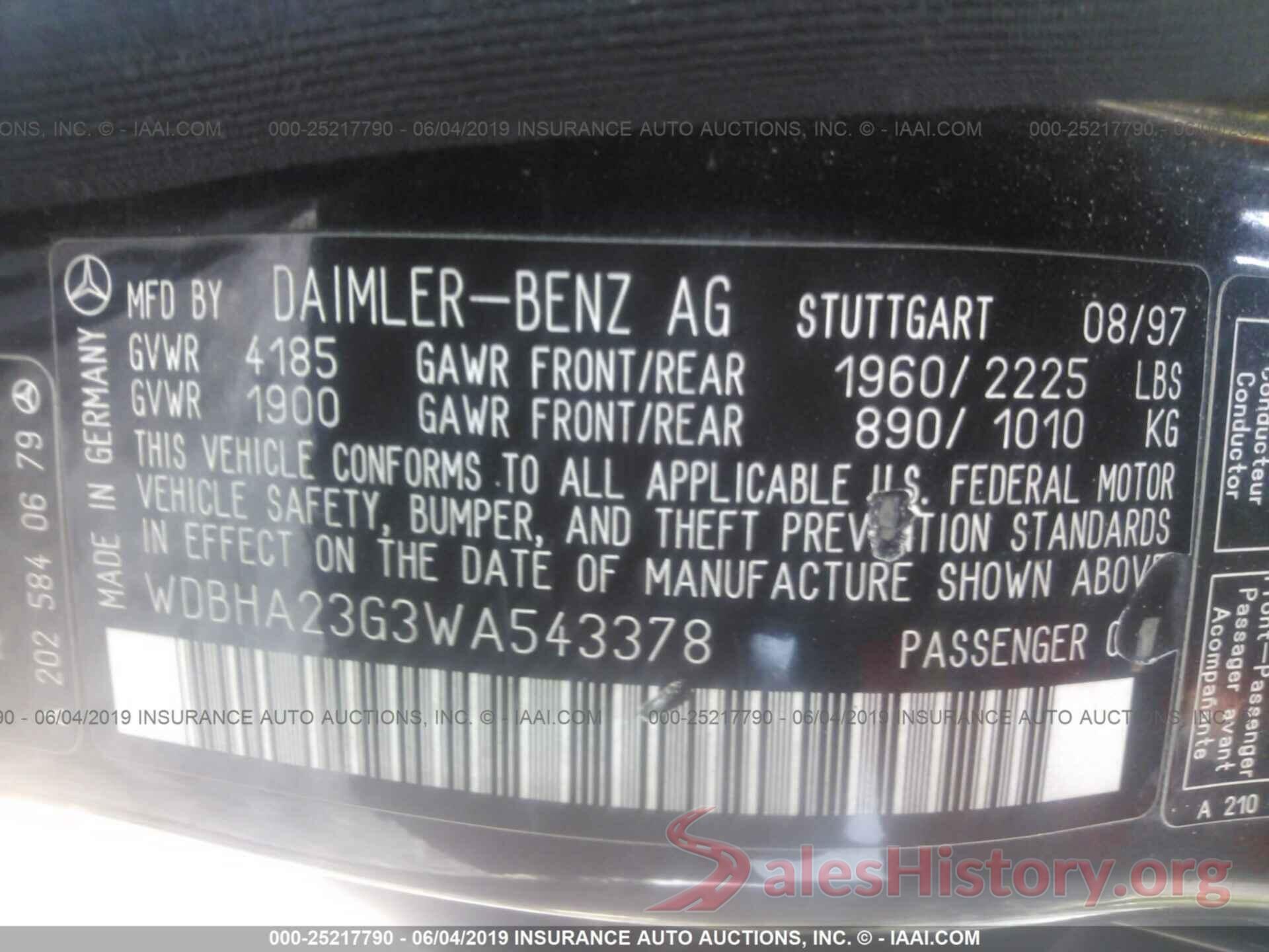 WDBHA23G3WA543378 1998 MERCEDES-BENZ C