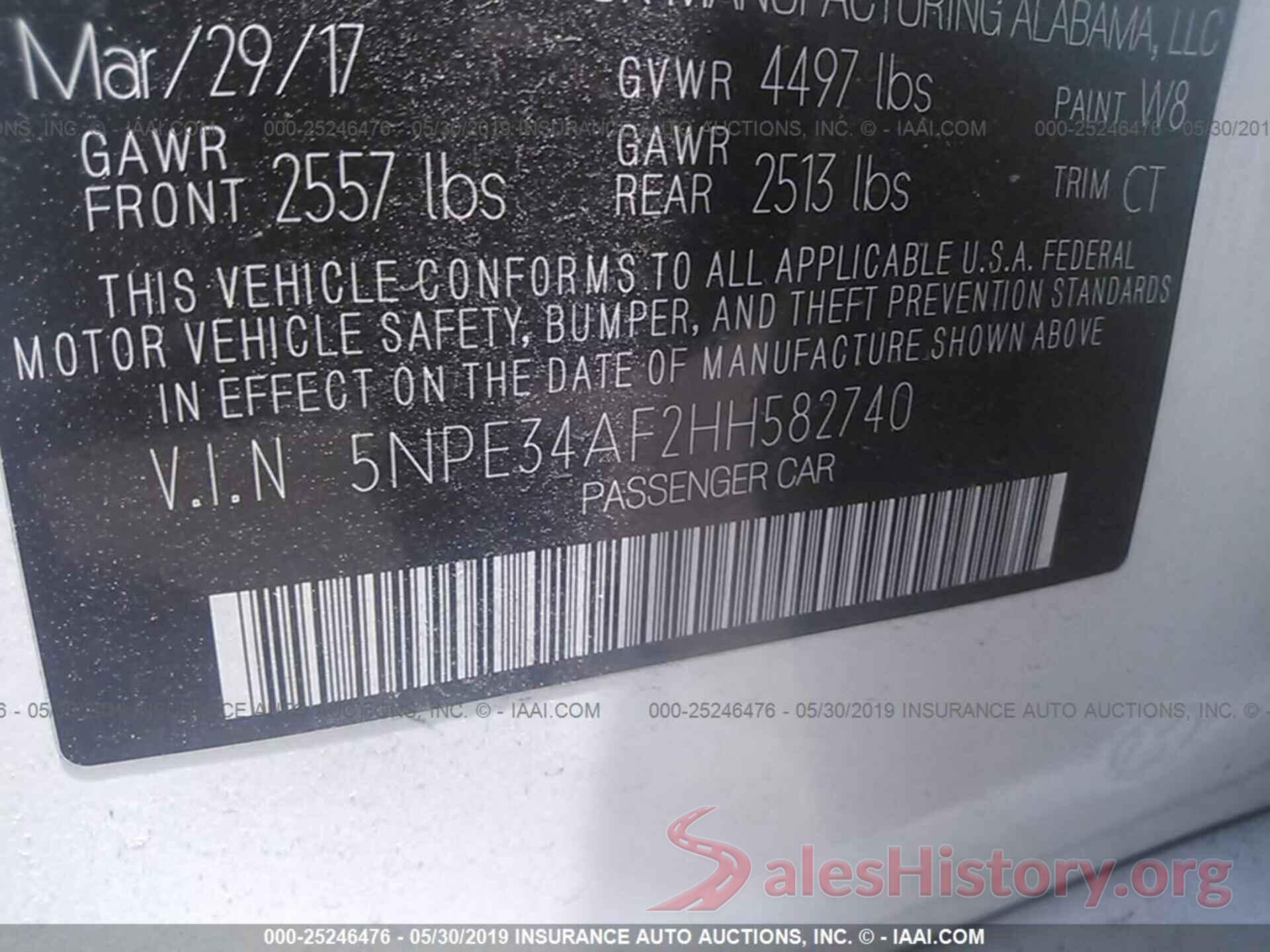 5NPE34AF2HH582740 2017 HYUNDAI SONATA