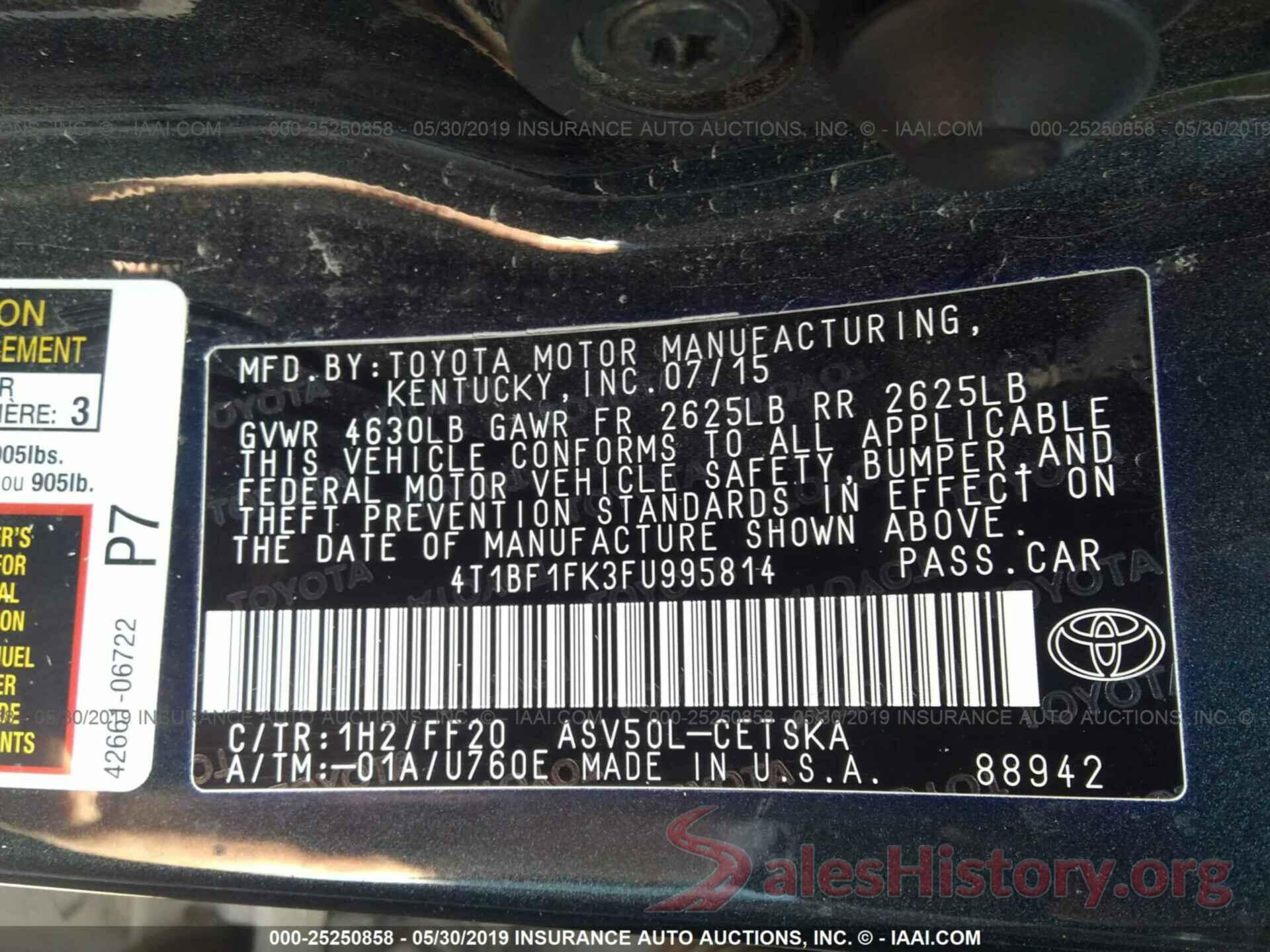 4T1BF1FK3FU995814 2015 TOYOTA CAMRY