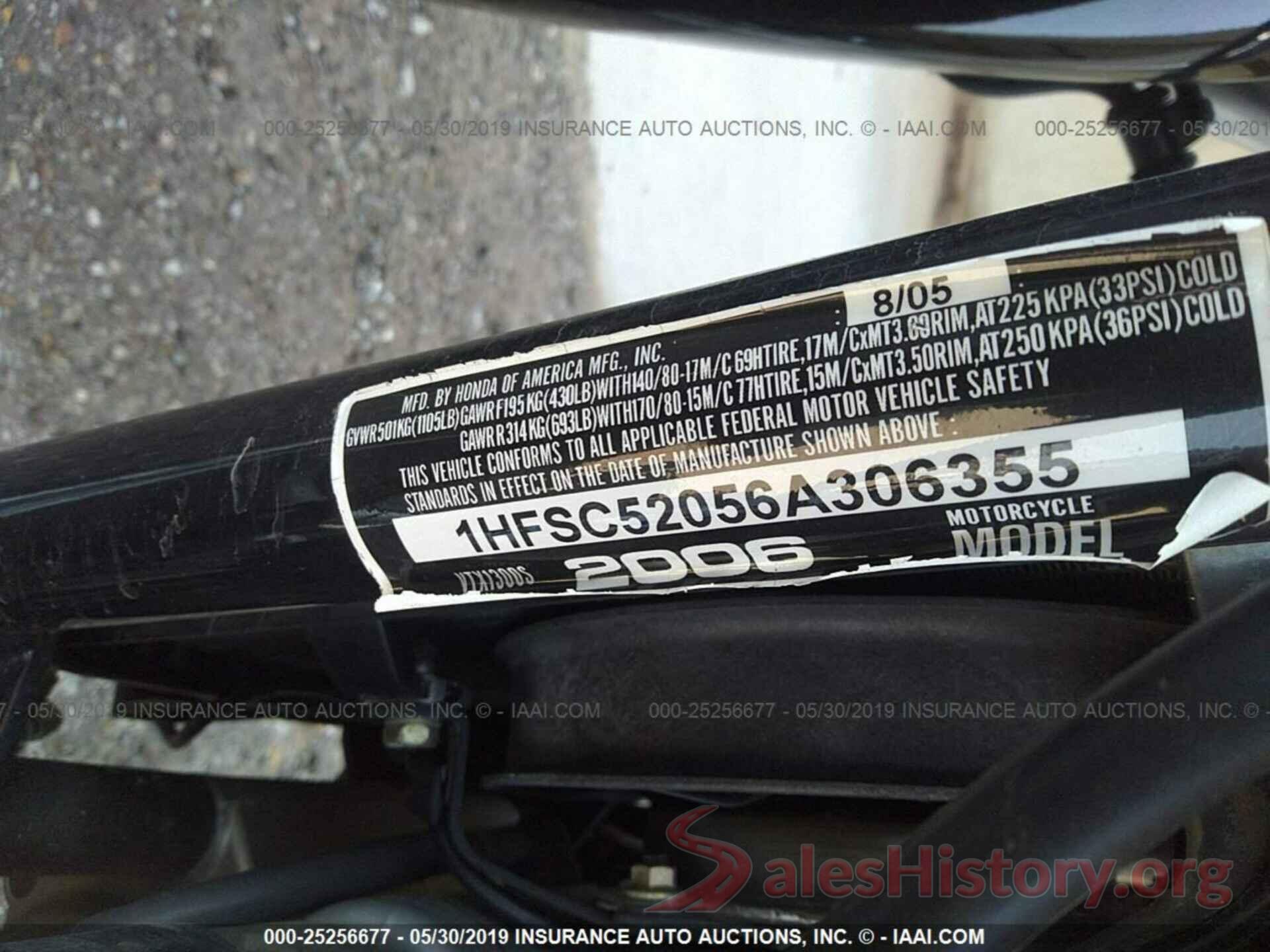 1HFSC52056A306355 2006 HONDA VT1300