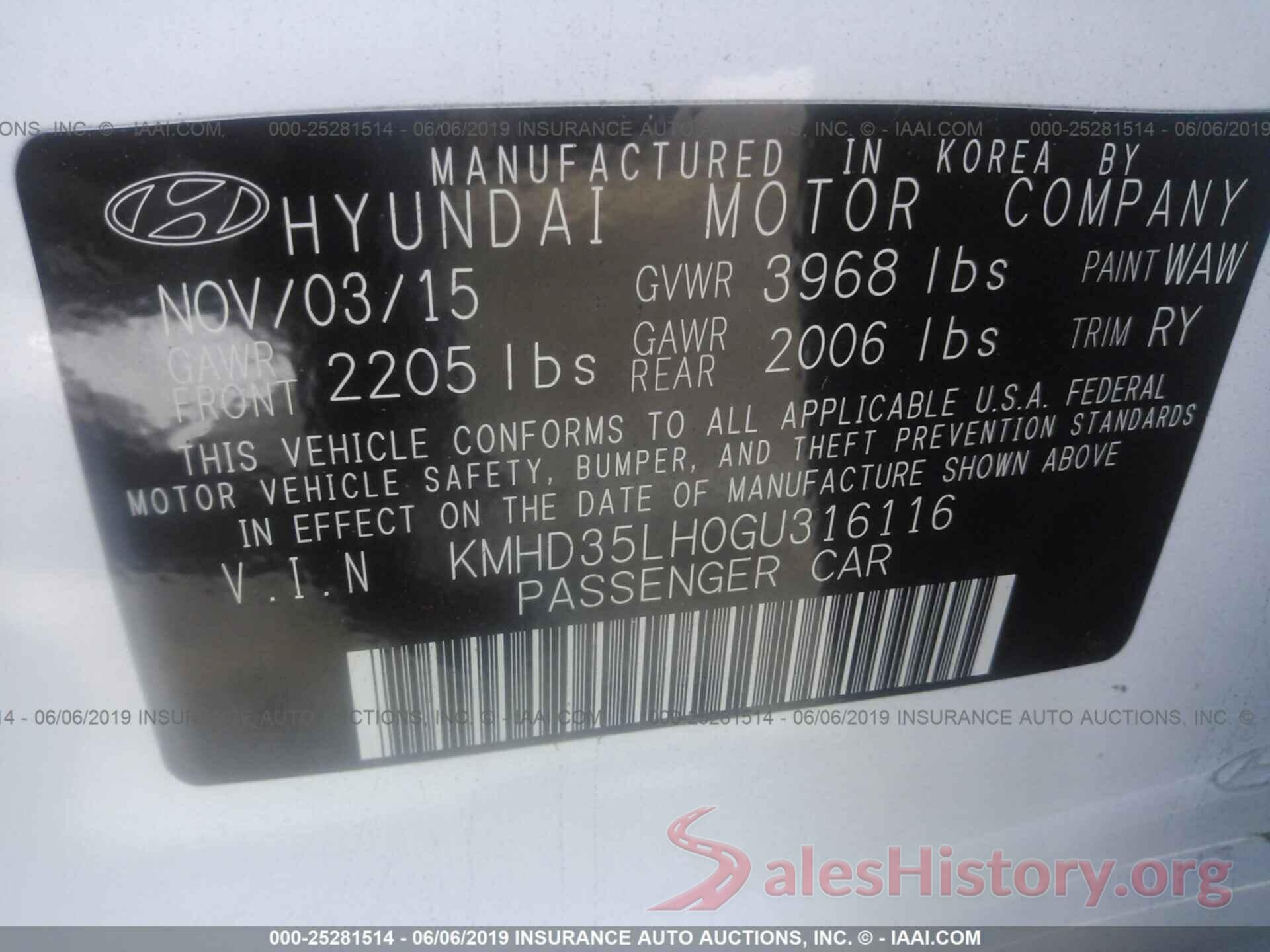 KMHD35LH0GU316116 2016 HYUNDAI ELANTRA GT